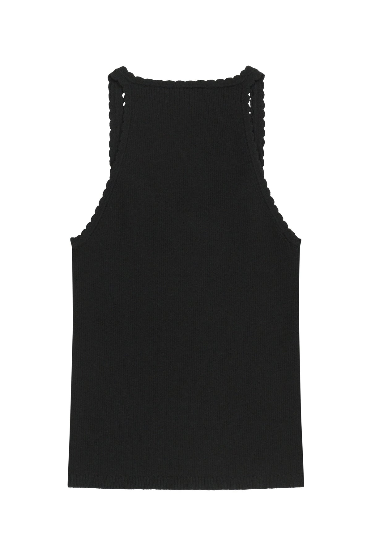 W Lace Point Knit Vest Black