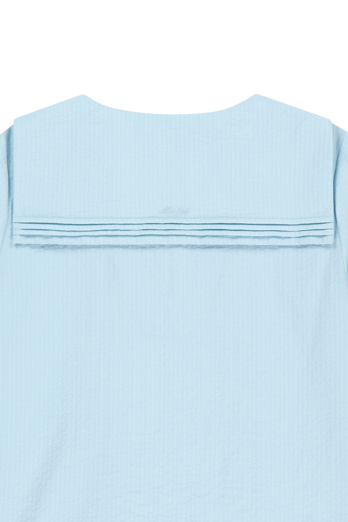 W Pin Tuck Sailor Half Sleeve Shirt Sky Blue
