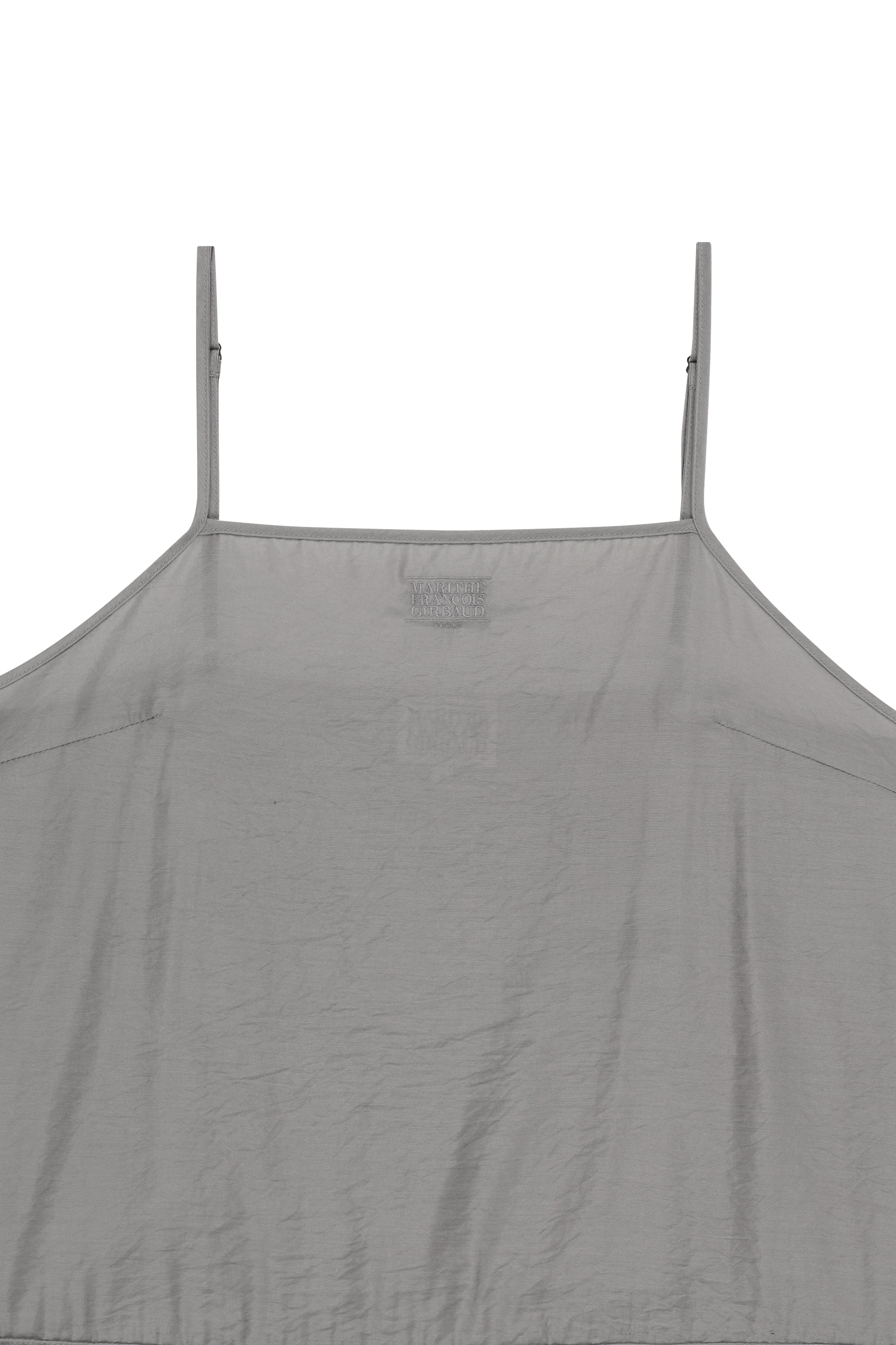 W Shirring Sleeveless Dress Gray