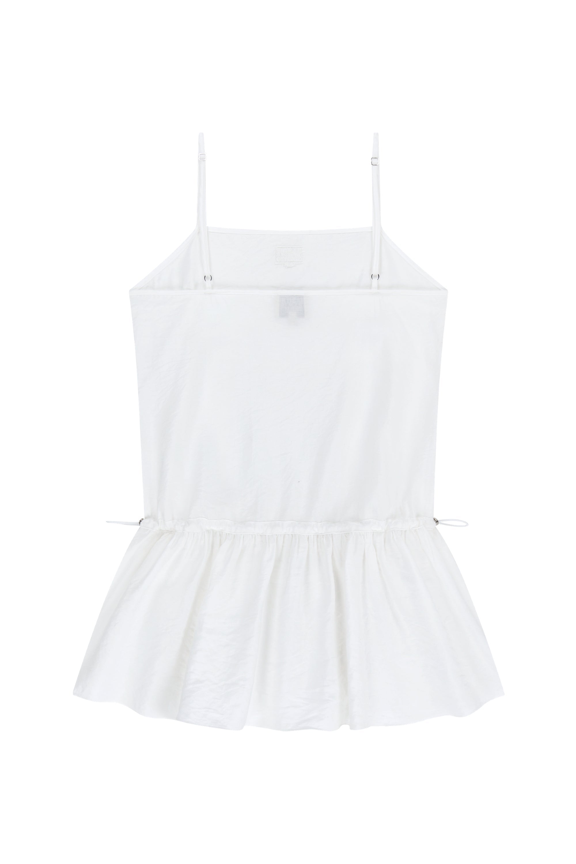W Shirring Sleeveless Dress White