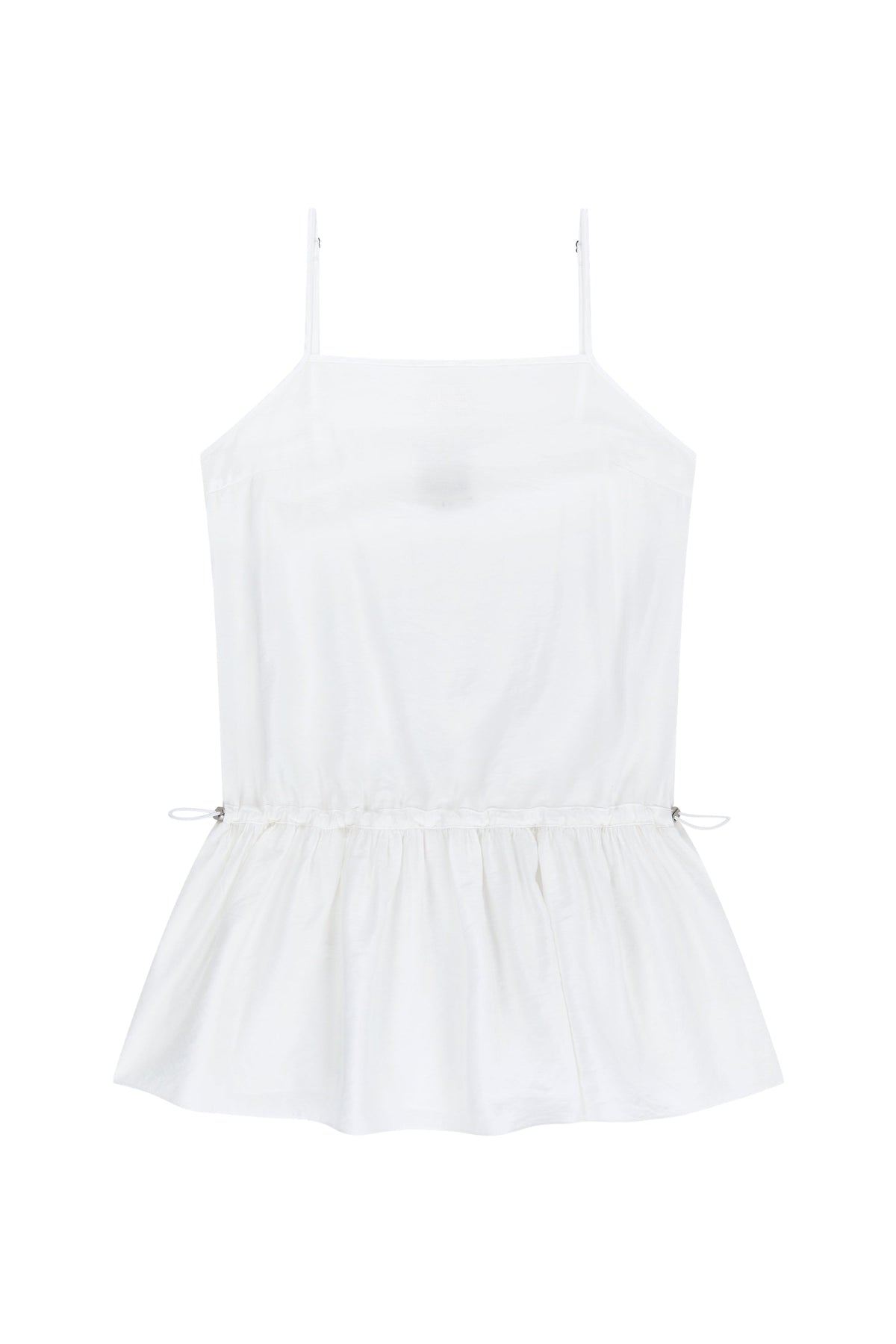 W Shirring Sleeveless Dress White