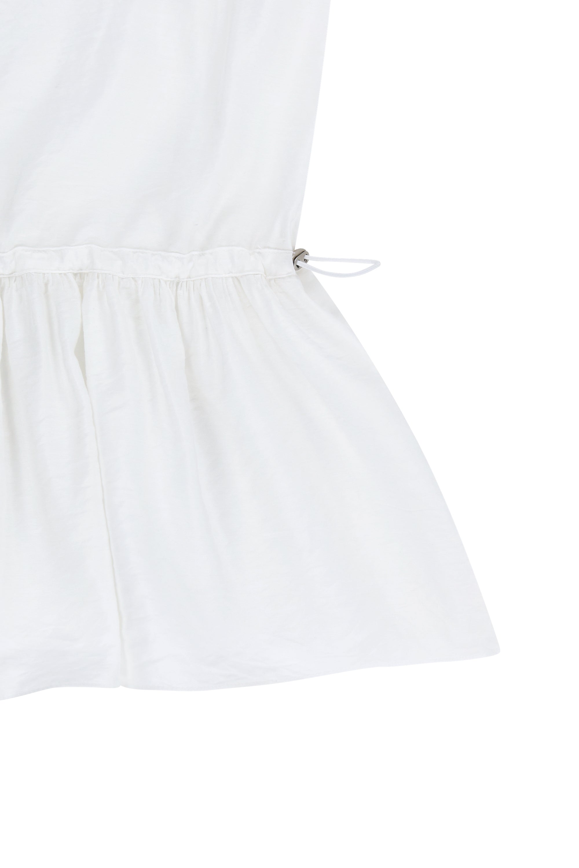 W Shirring Sleeveless Dress White