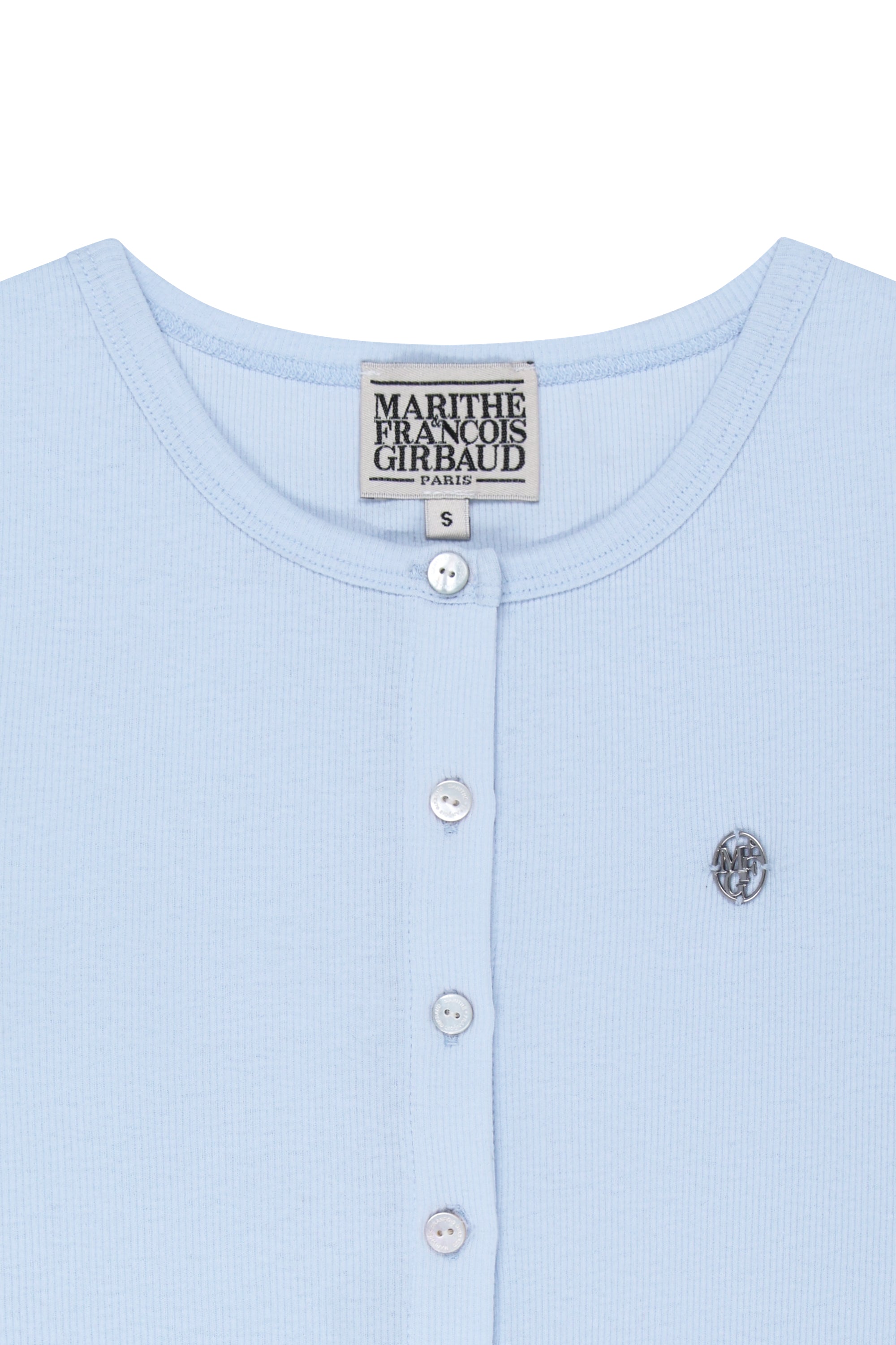 W Button Up Sleeveless Light Blue