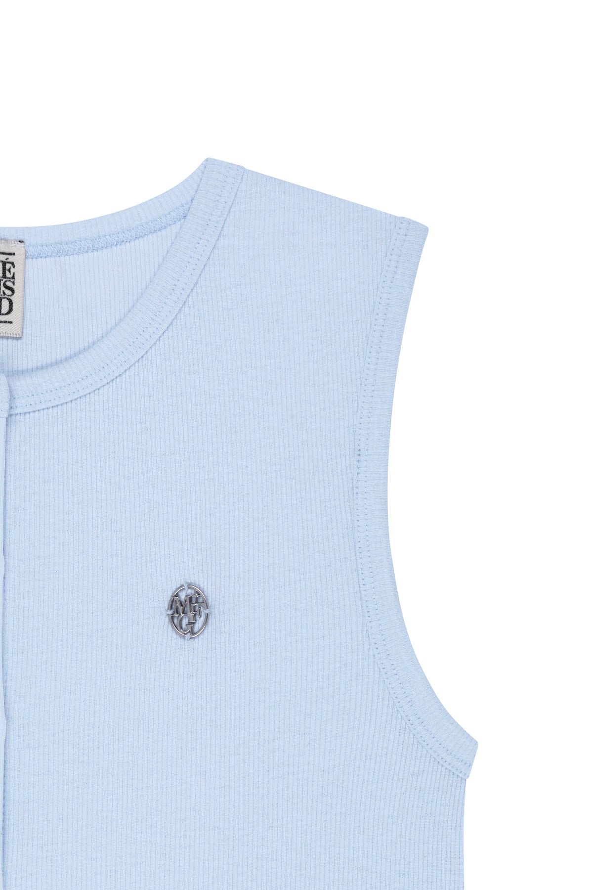 W Button Up Sleeveless Light Blue