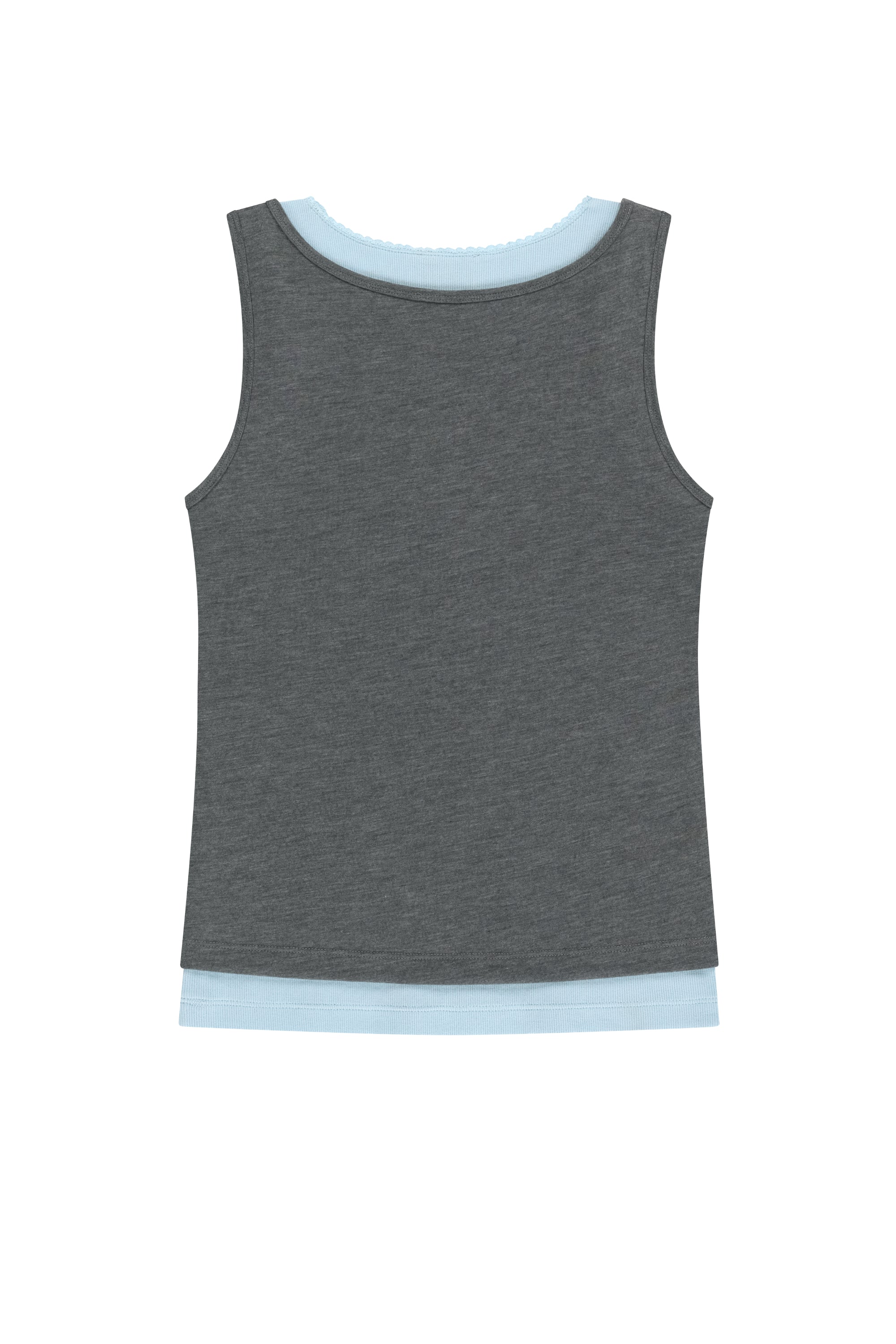 W Layered Sleeveless Heather Charcoal