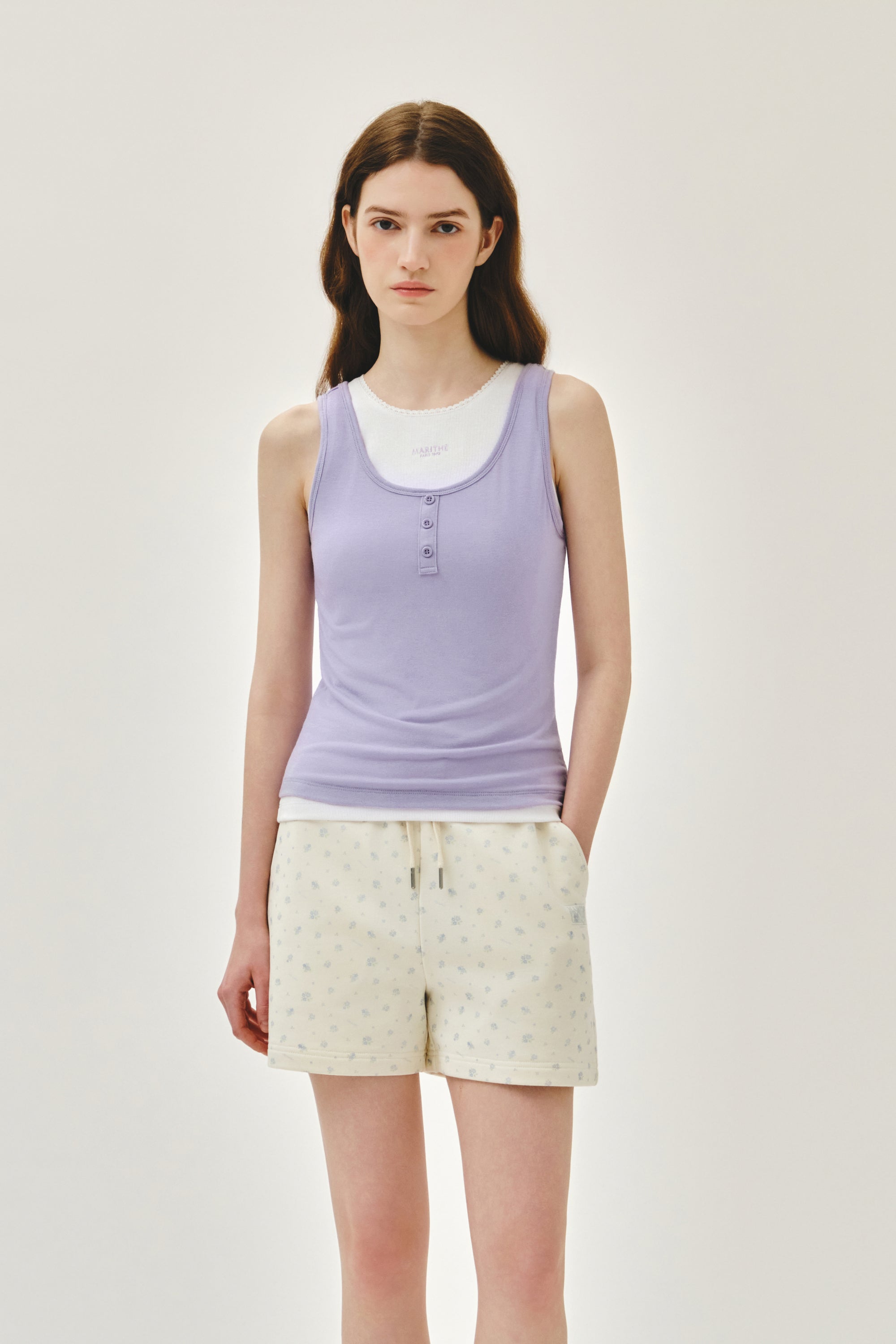 W Layered Sleeveless Lavender