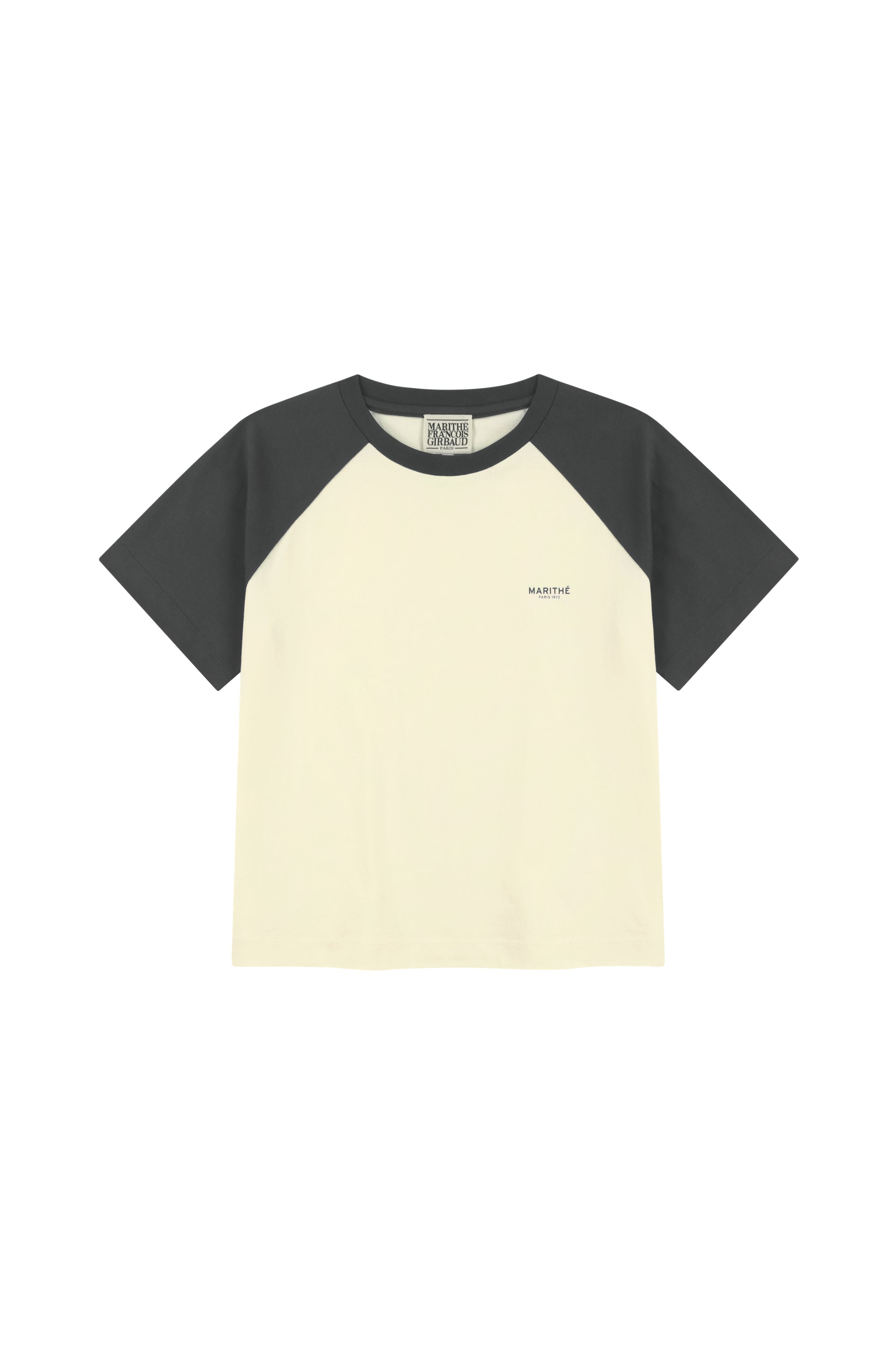 W Small Regular Logo Raglan Crop Tee Charcoal
