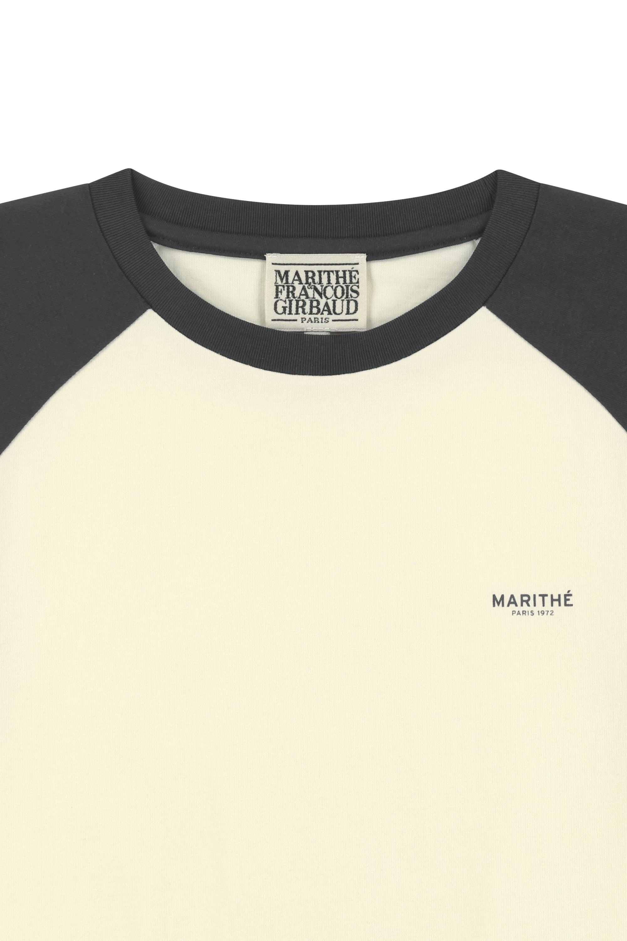 W Small Regular Logo Raglan Crop Tee Charcoal