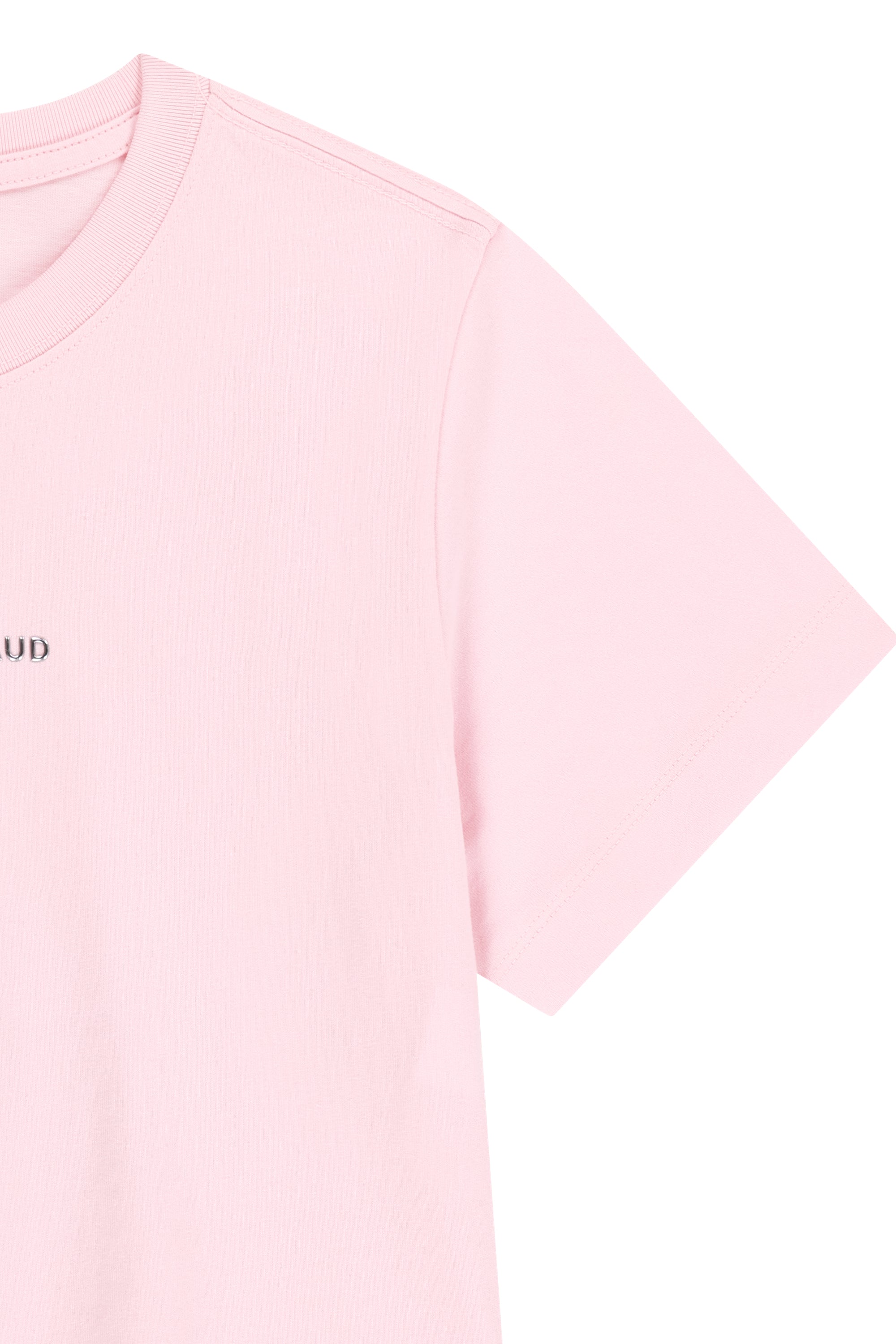 W Silver Lettering Crop Tee Pink