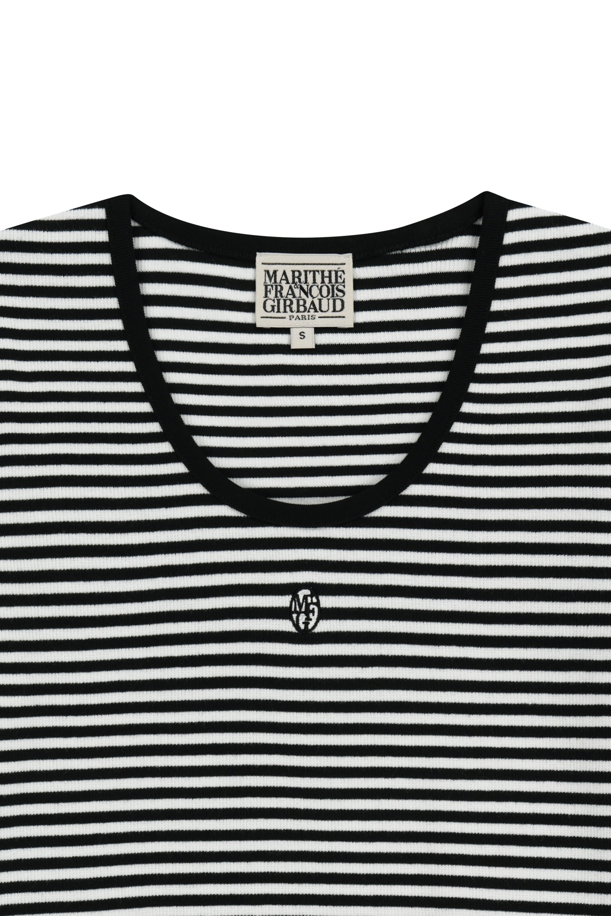 W Deep Neck Ringer Tee Black