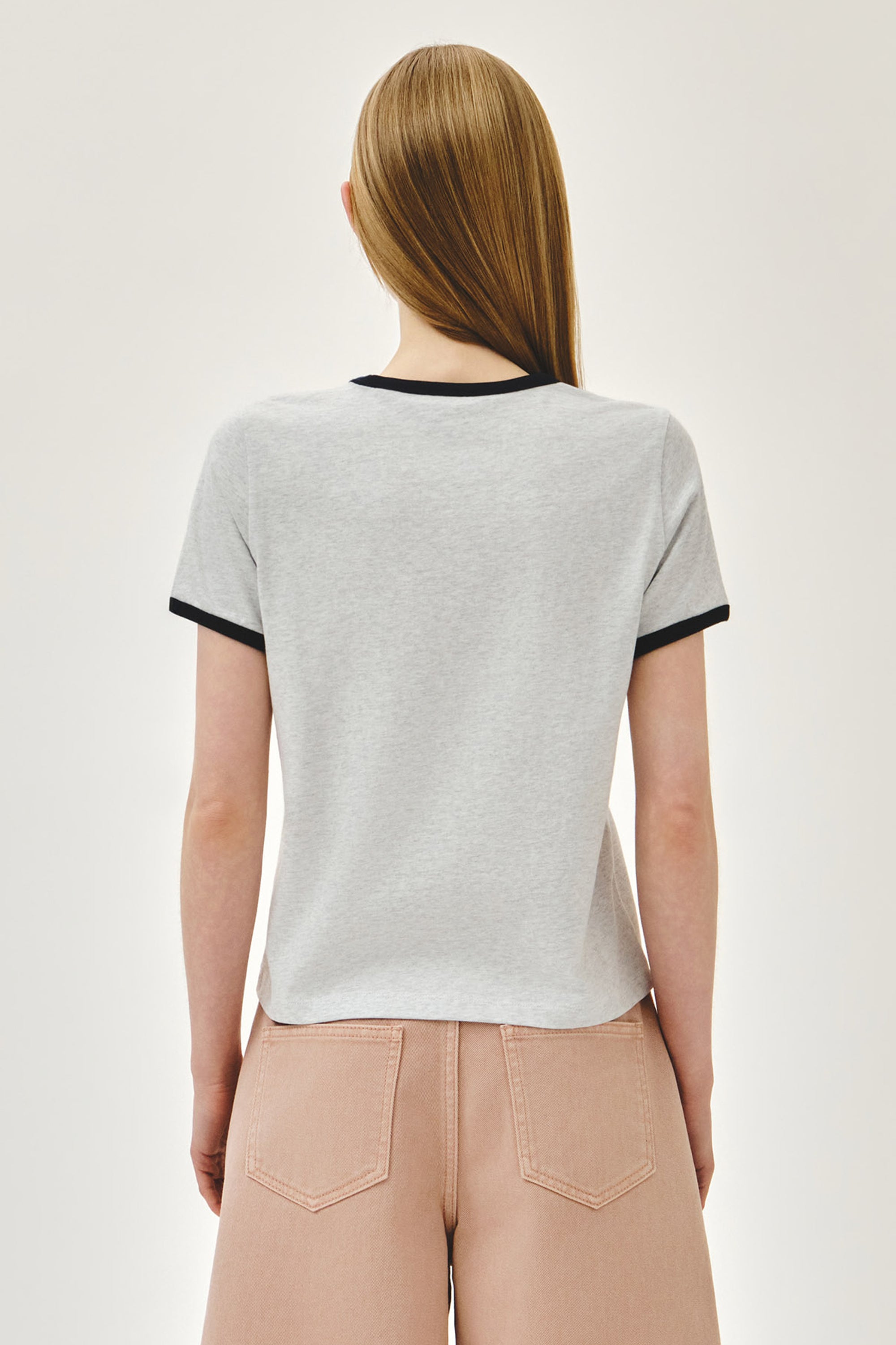 W Paris Graphic Ringer Tee Light Heather Gray
