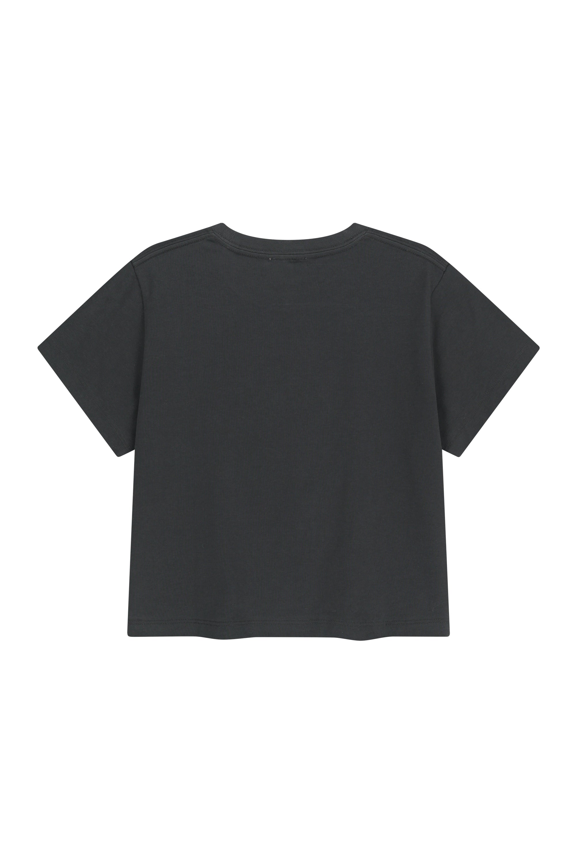 W Sorona Cool Ribbon Graphic Crop Tee Charcoal