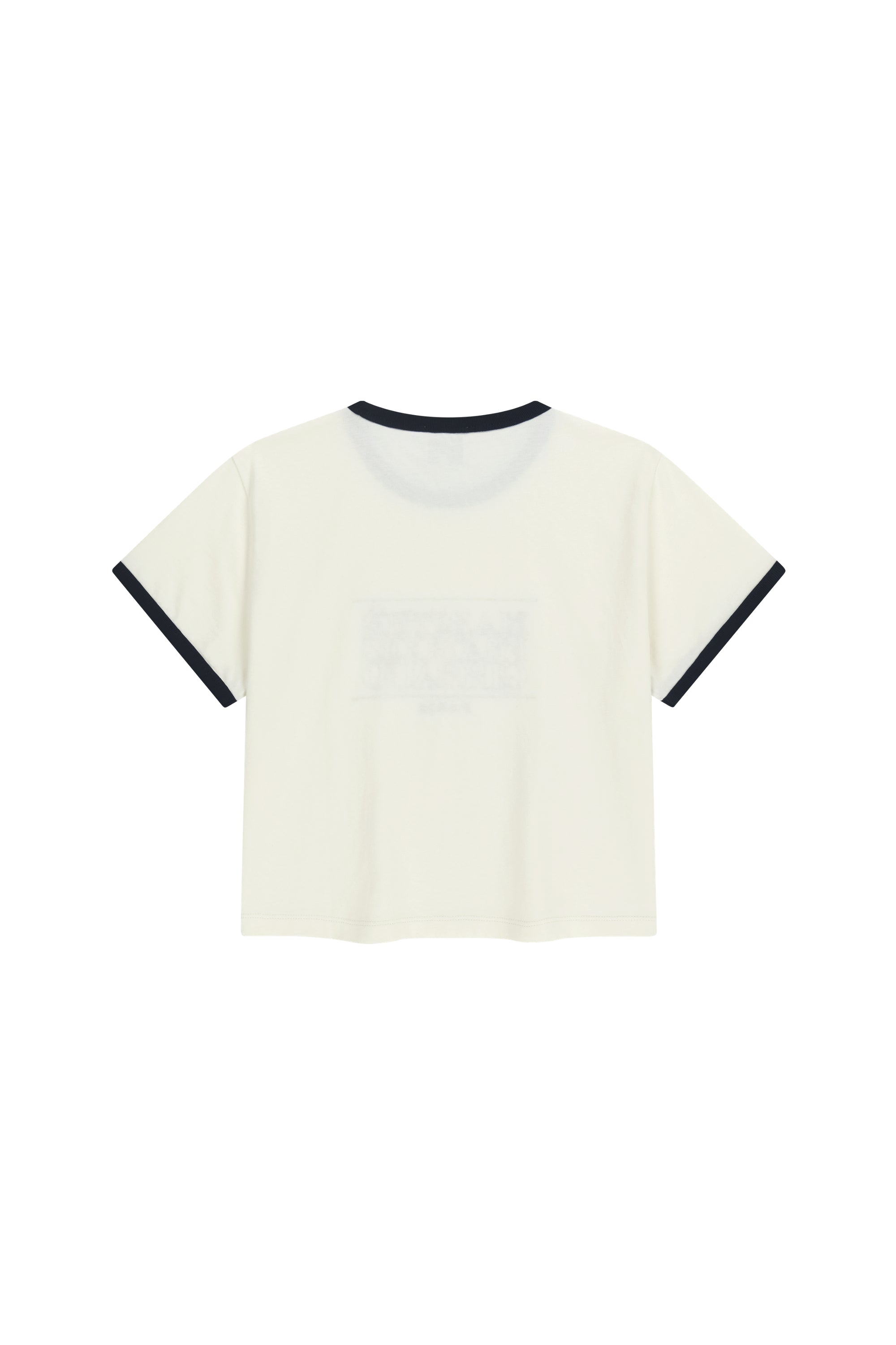 W Classic Logo Applique Ringer Tee Ivory