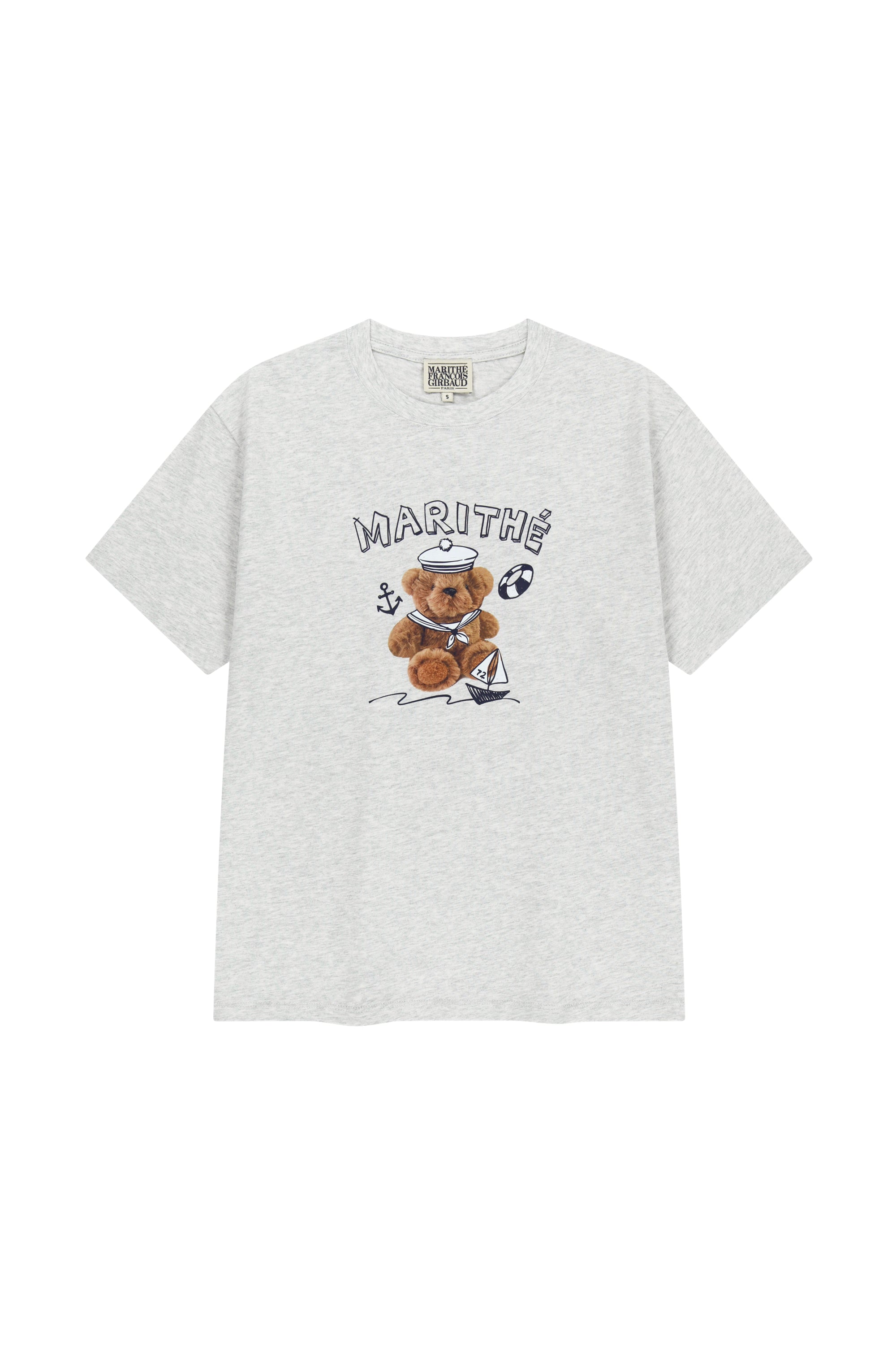 Marine Drawing Doodle Graphic Tee Light Heather Gray