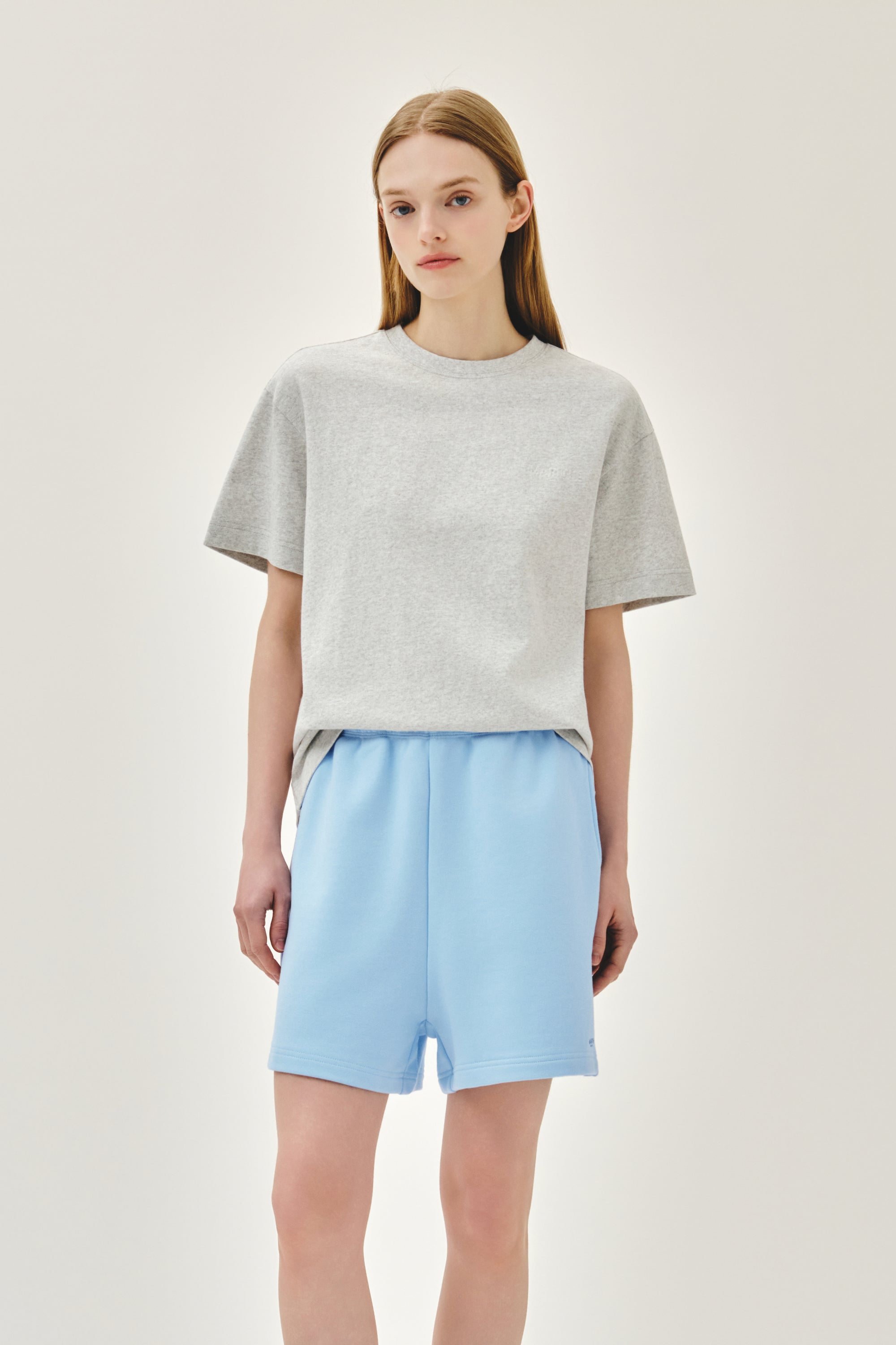 Semi Oversized Embo Logo Tee Light Heather Gray