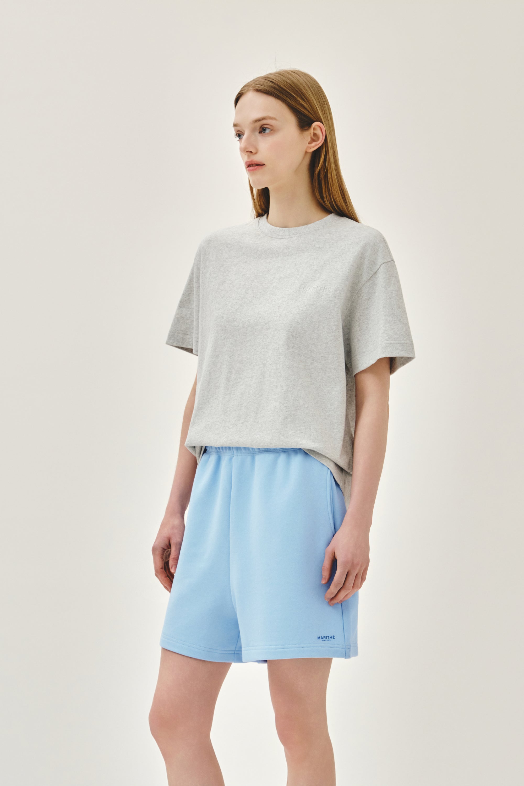 Semi Oversized Embo Logo Tee Light Heather Gray