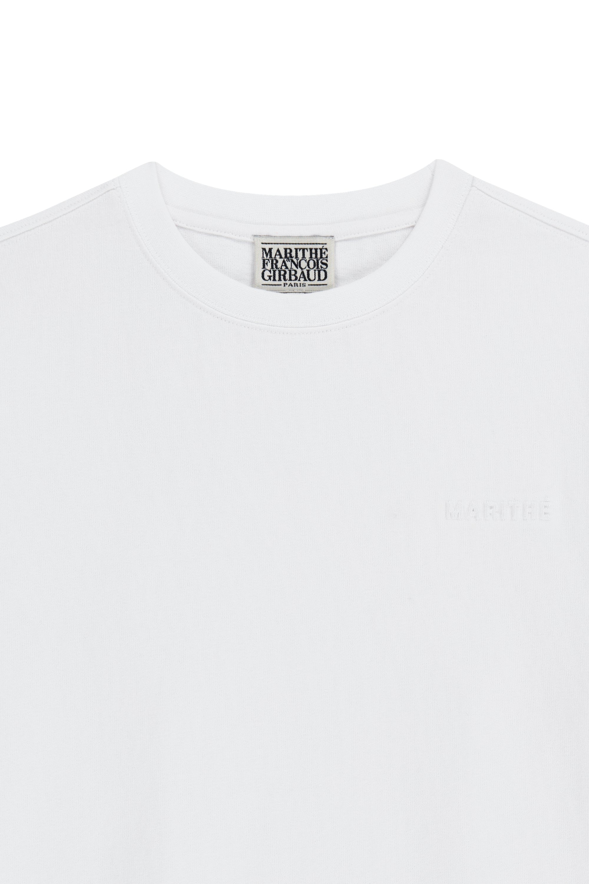 Semi Oversized Embo Logo Tee White