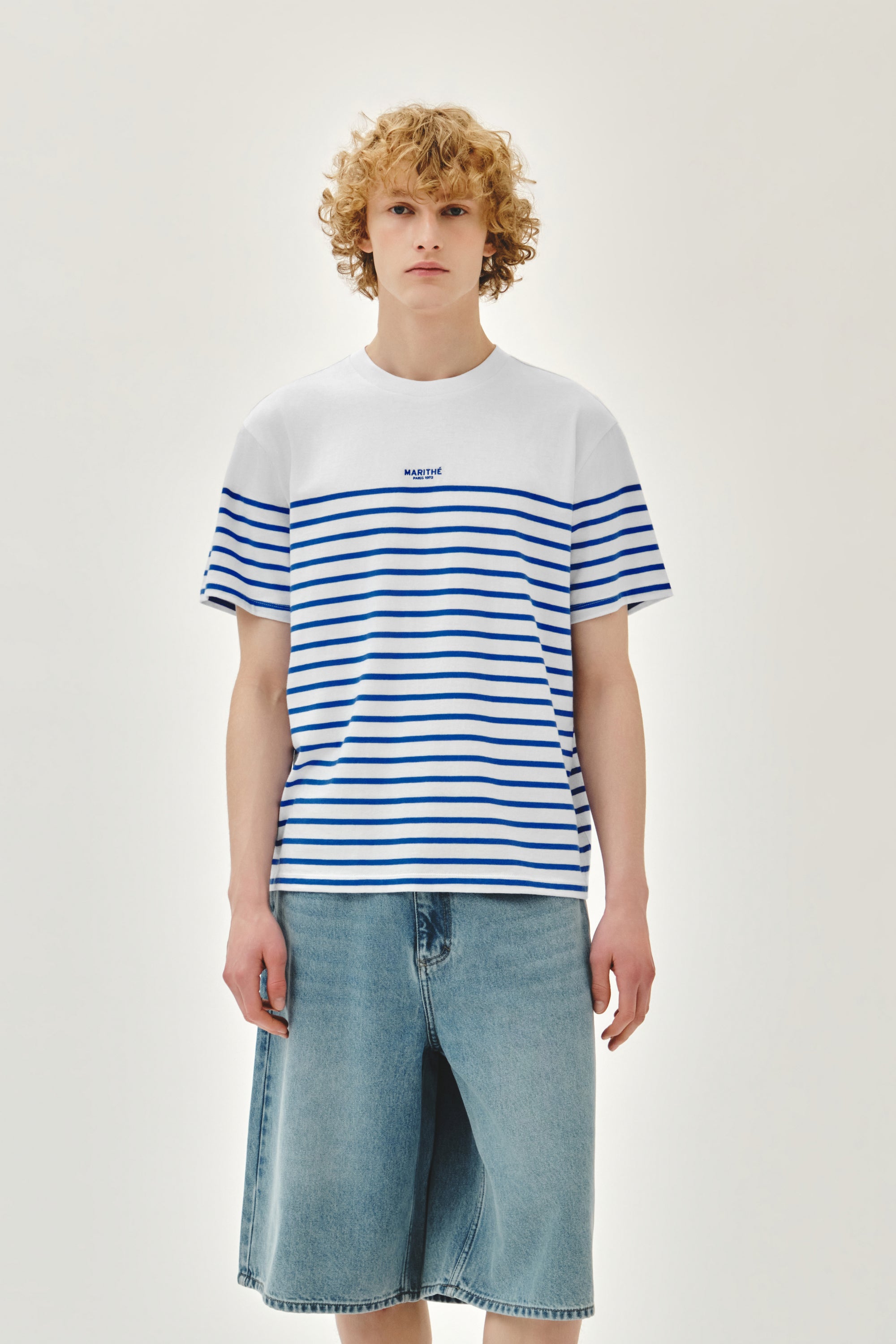 Block Stripe Tee Blue