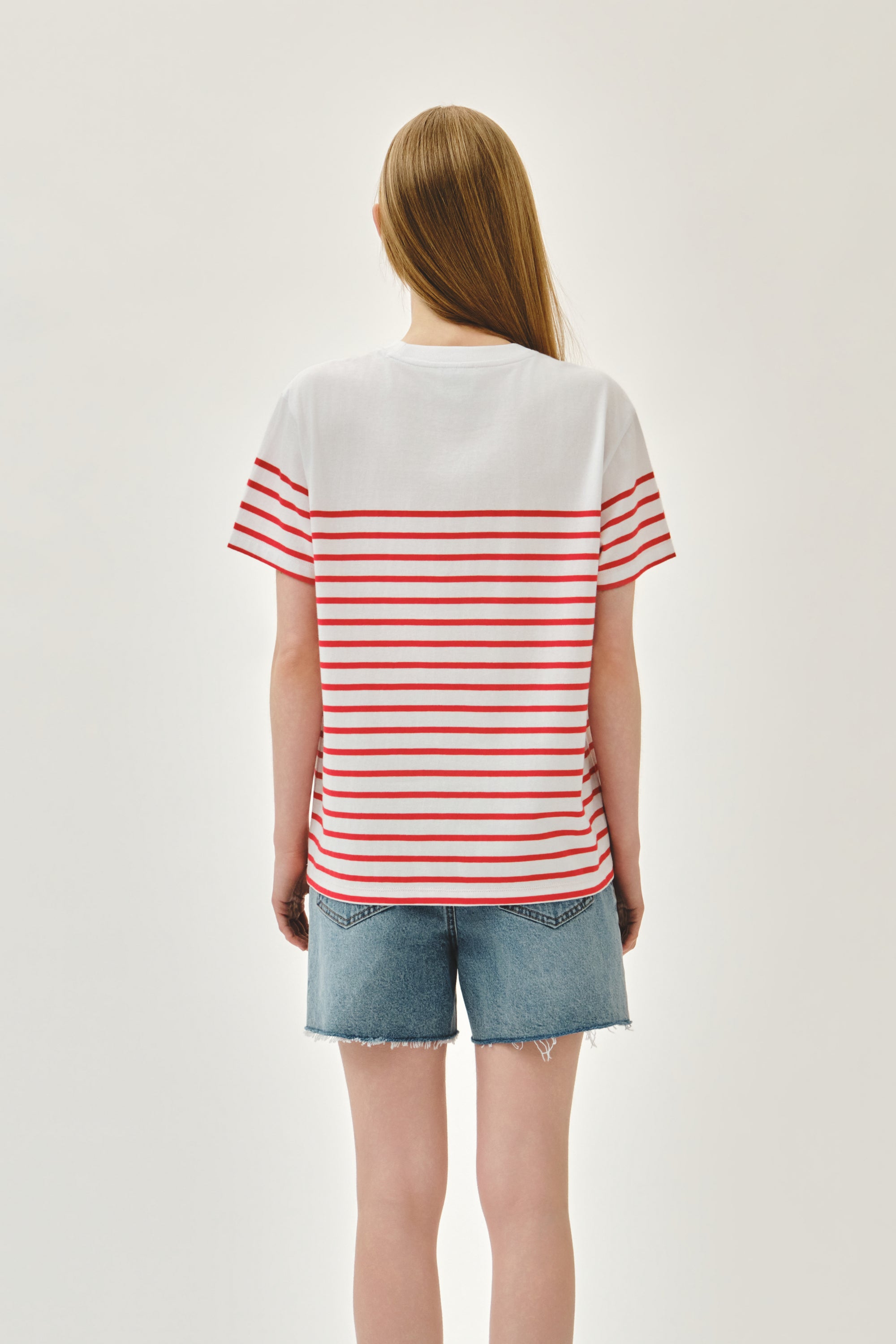 Block Stripe Tee Red