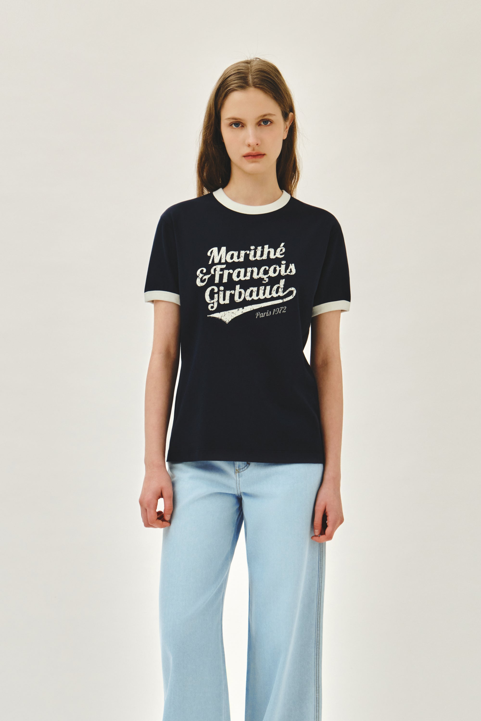 Vintage Logo Ringer Tee Navy