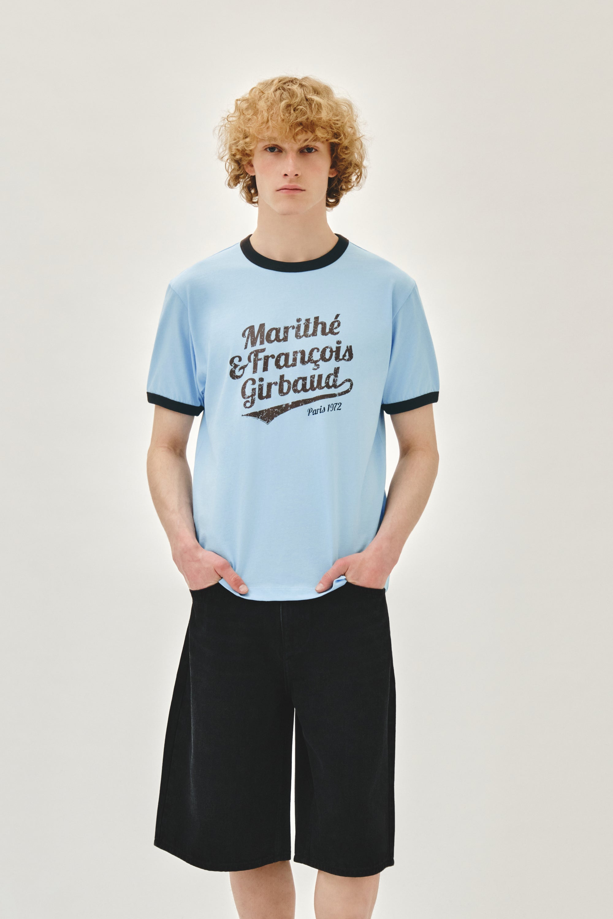 Vintage Logo Ringer Tee Sky Blue