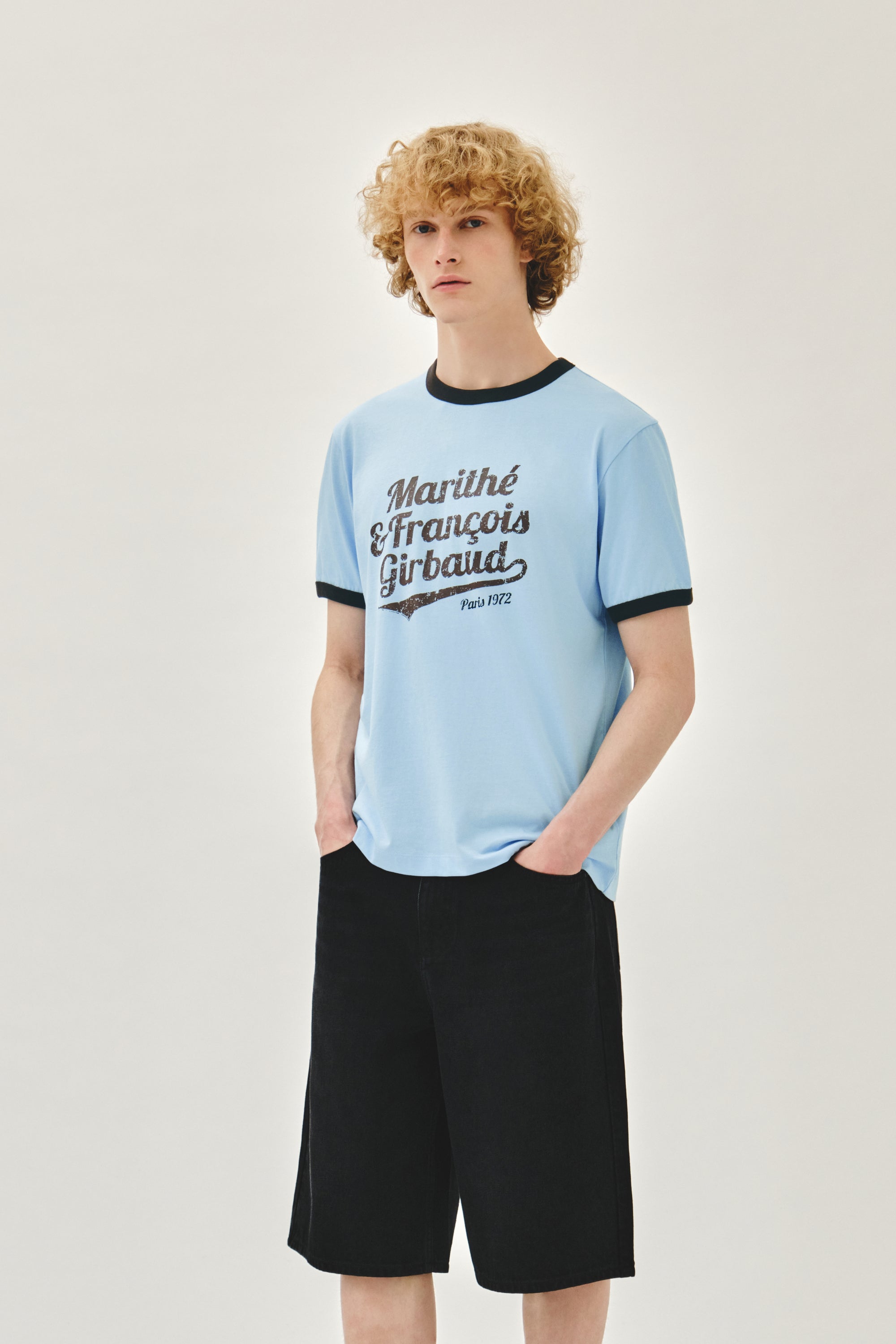 Vintage Logo Ringer Tee Sky Blue