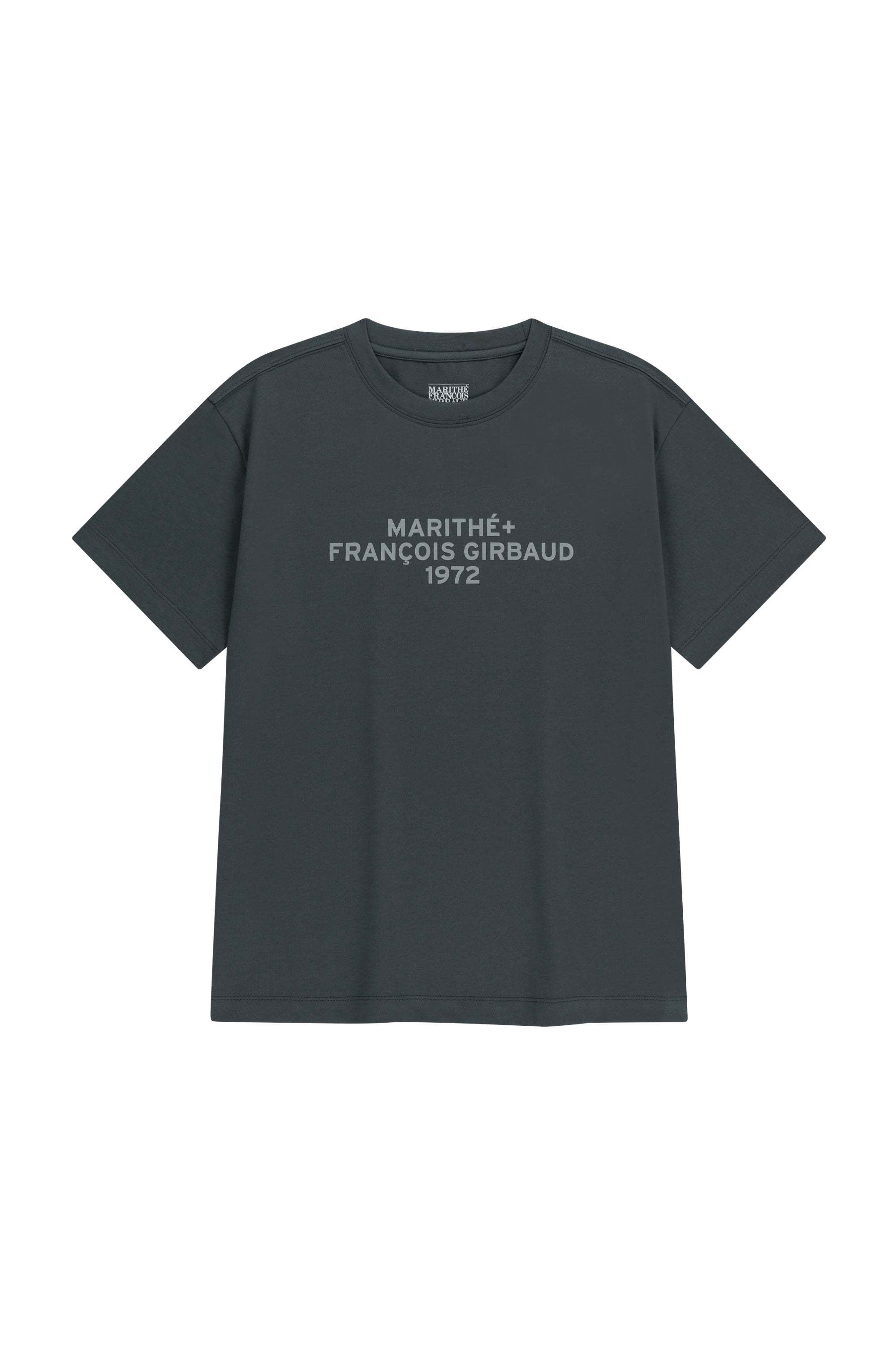 Marithe Sport Lettering Logo Tee Charcoal