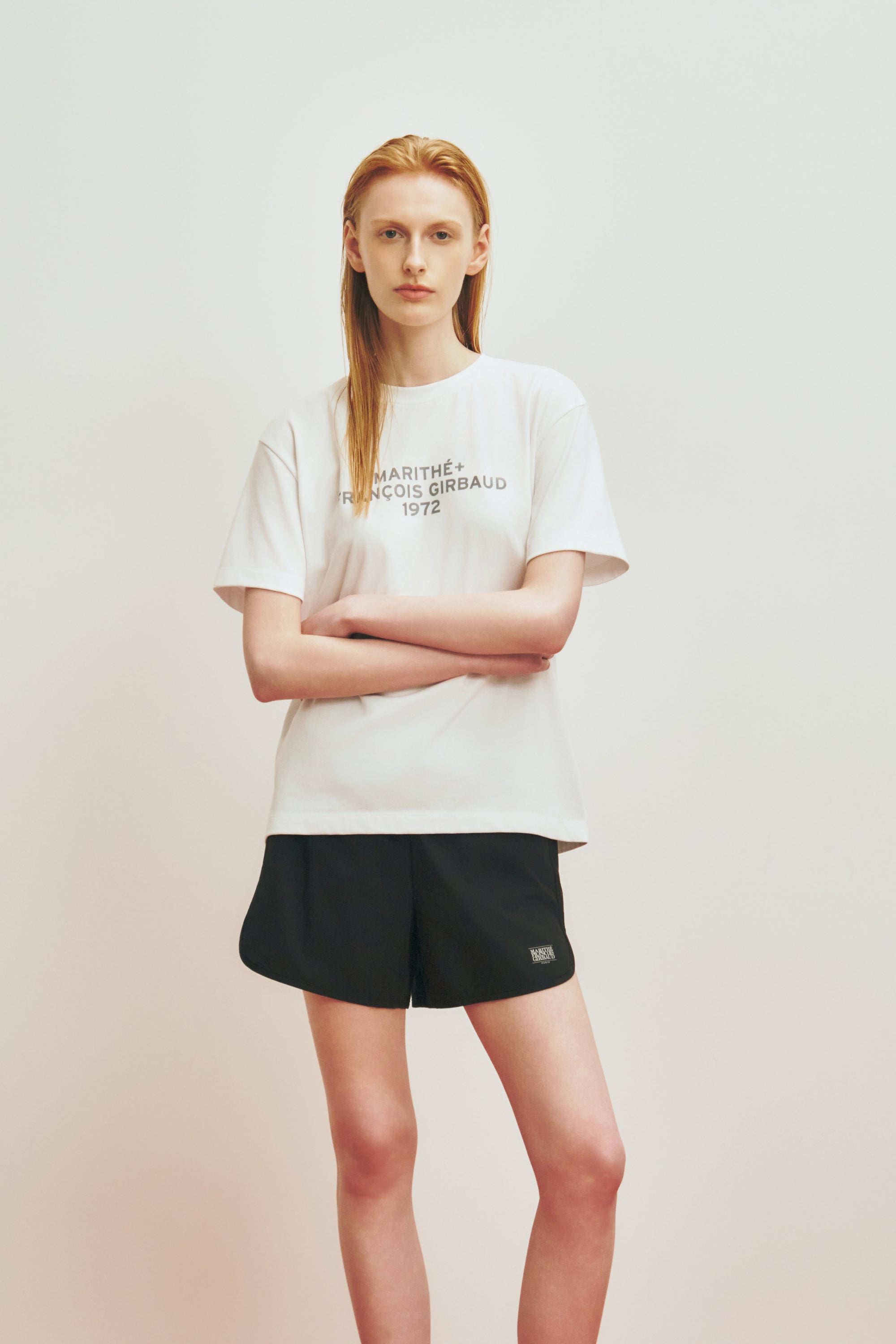 Marithe Sport Lettering Logo Tee White