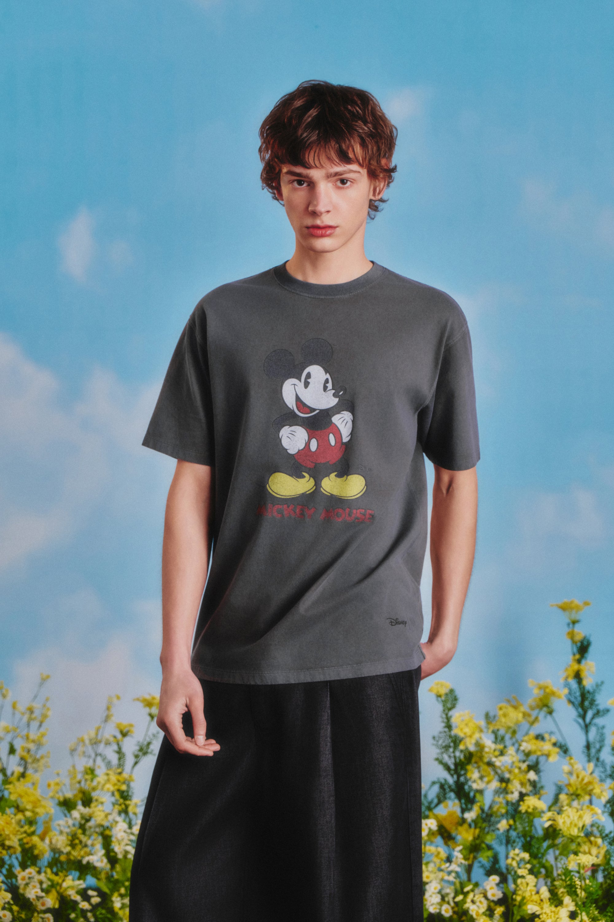 [MARITHE_DISNEY] Mickey Vintage Washed Tee Charcoal