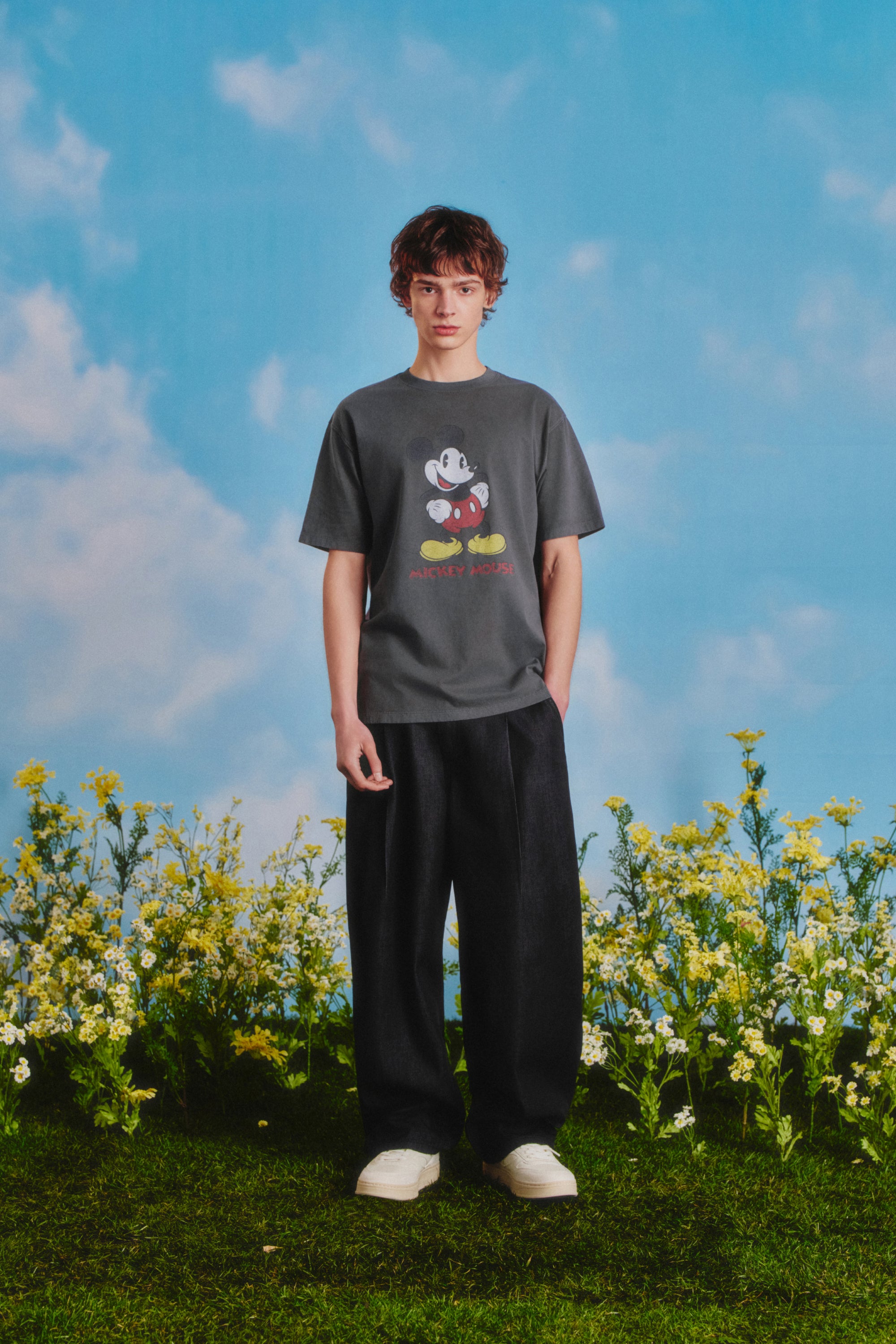 [MARITHE_DISNEY] Mickey Vintage Washed Tee Charcoal
