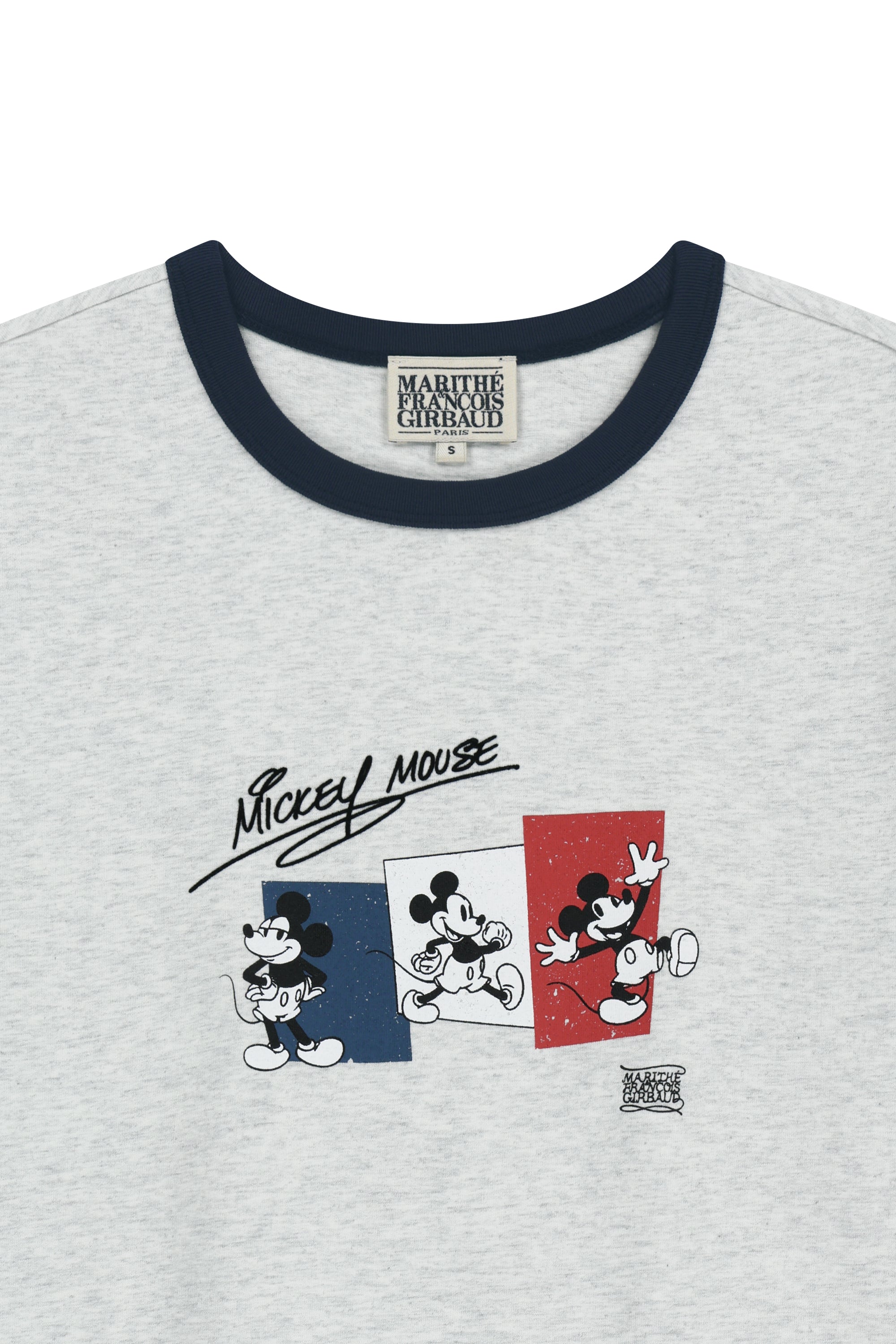 [MARITHE_DISNEY] Mickey French Ringer Tee Light Heather Gray