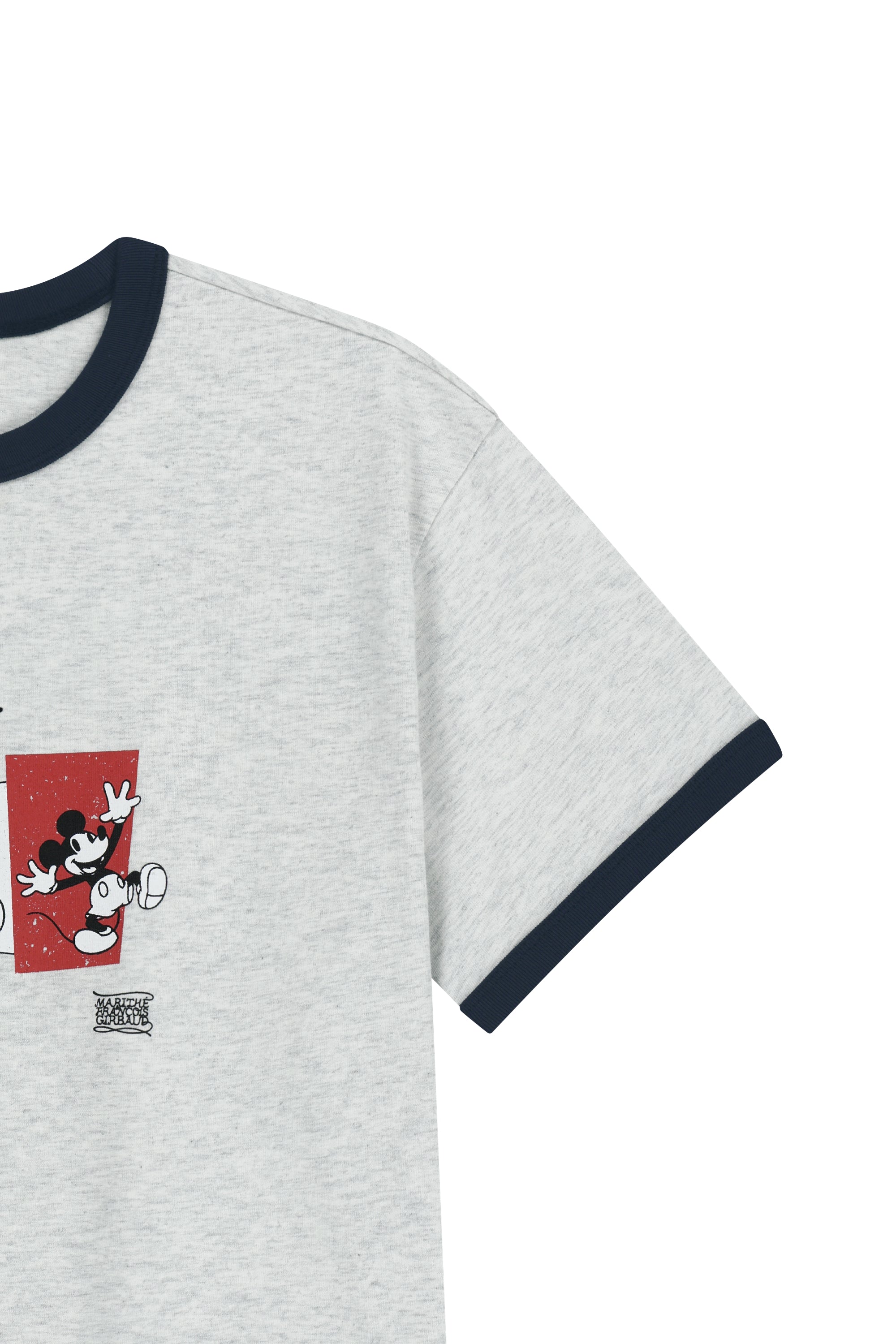 [MARITHE_DISNEY] Mickey French Ringer Tee Light Heather Gray