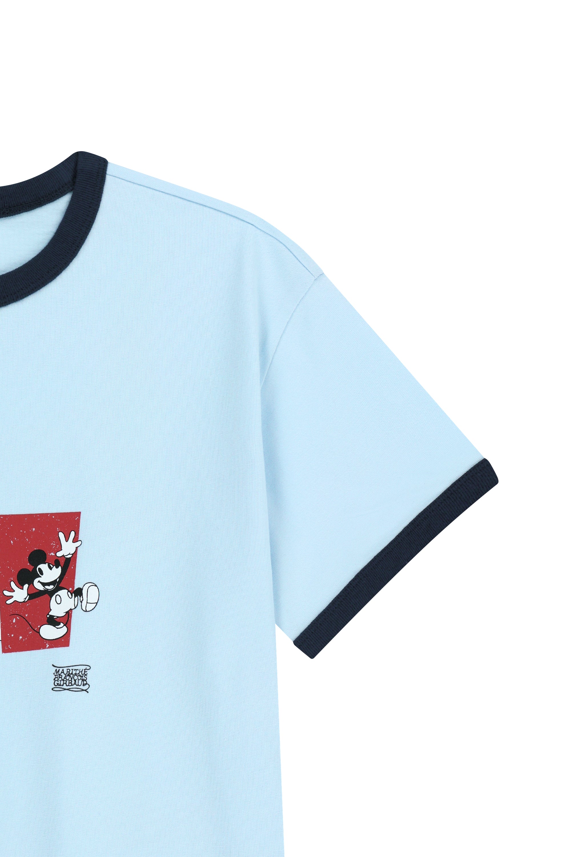 [MARITHE_DISNEY] Mickey French Ringer Tee Sky Blue