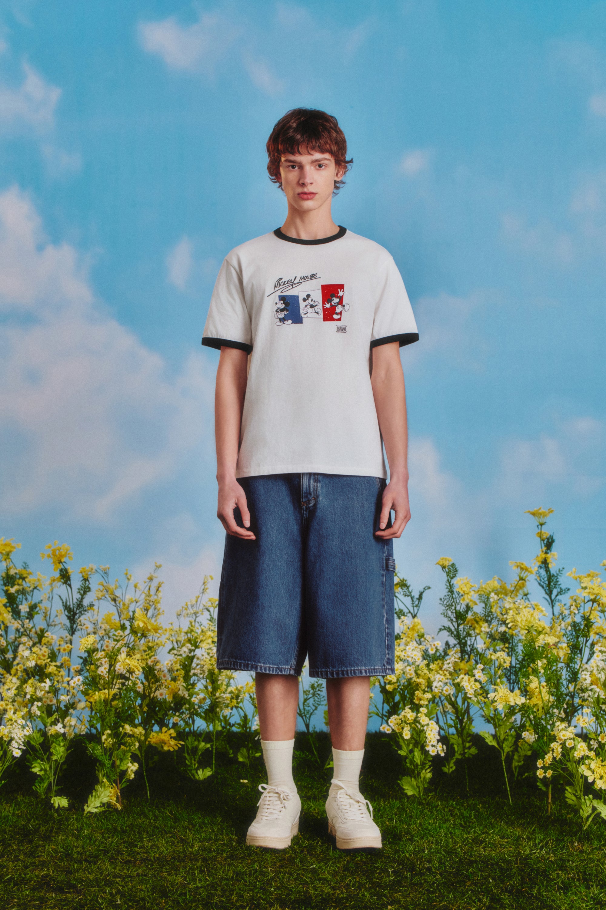 [MARITHE_DISNEY] Mickey French Ringer Tee White