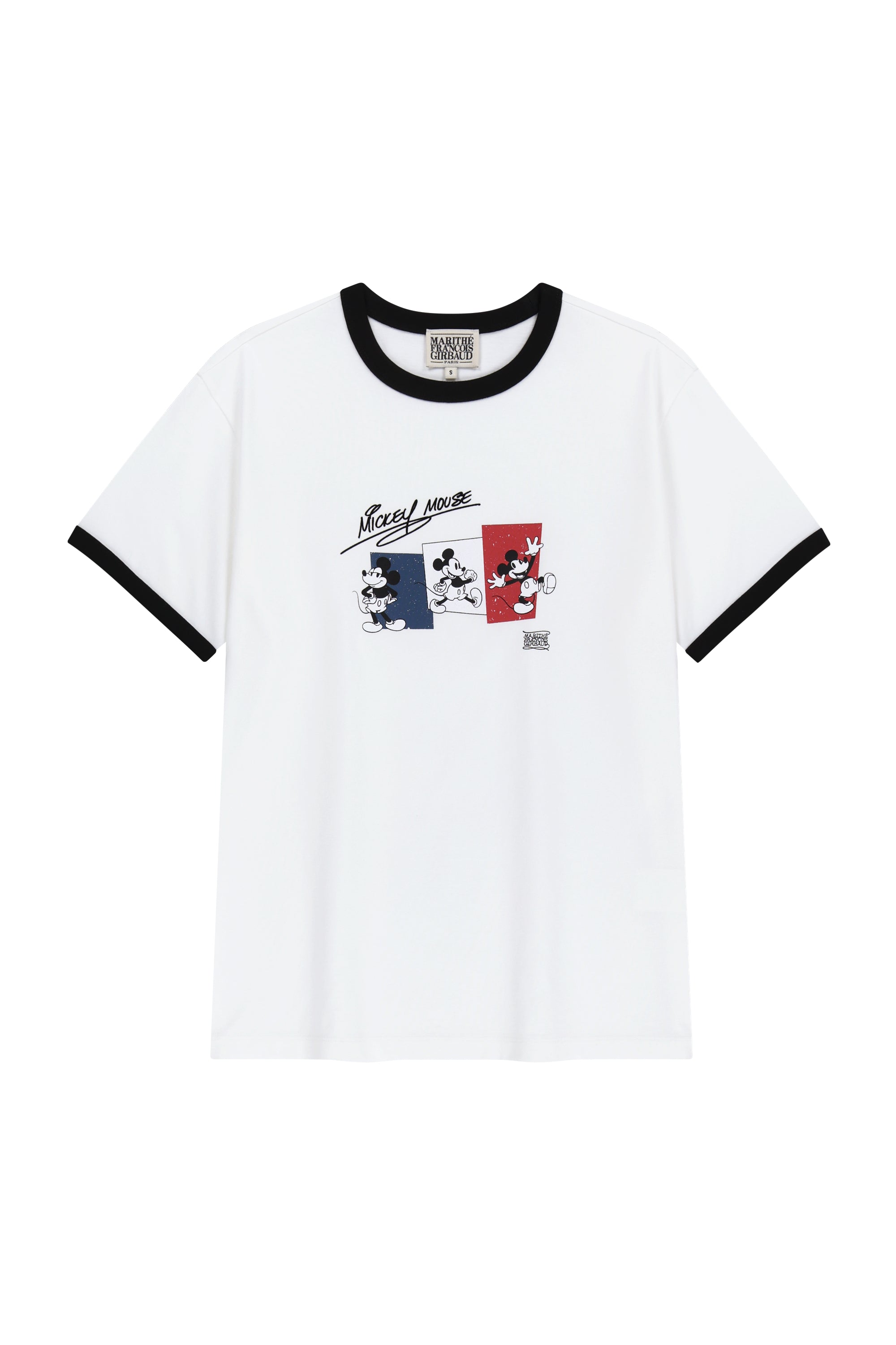 [MARITHE_DISNEY] Mickey French Ringer Tee White