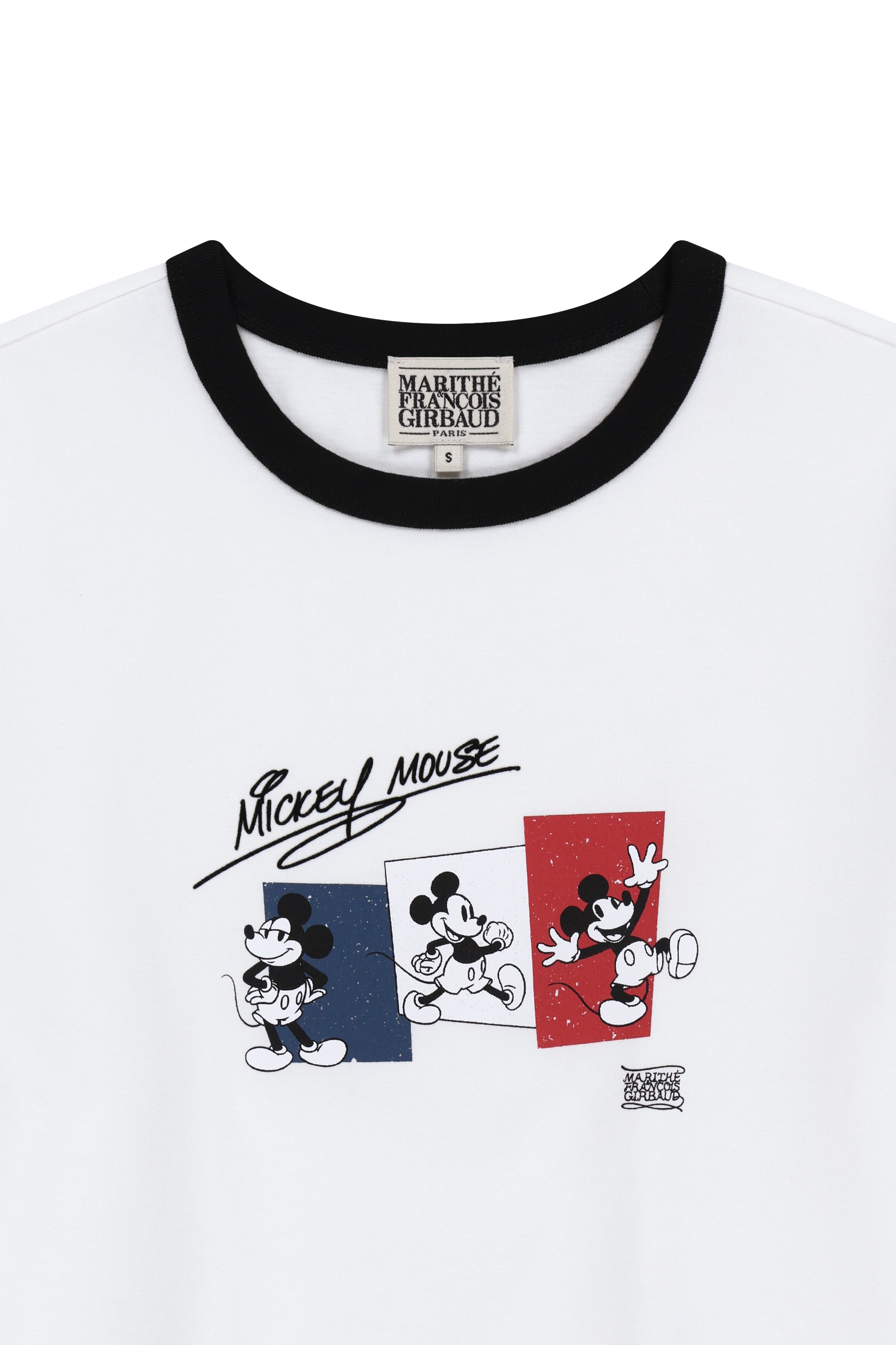 [MARITHE_DISNEY] Mickey French Ringer Tee White