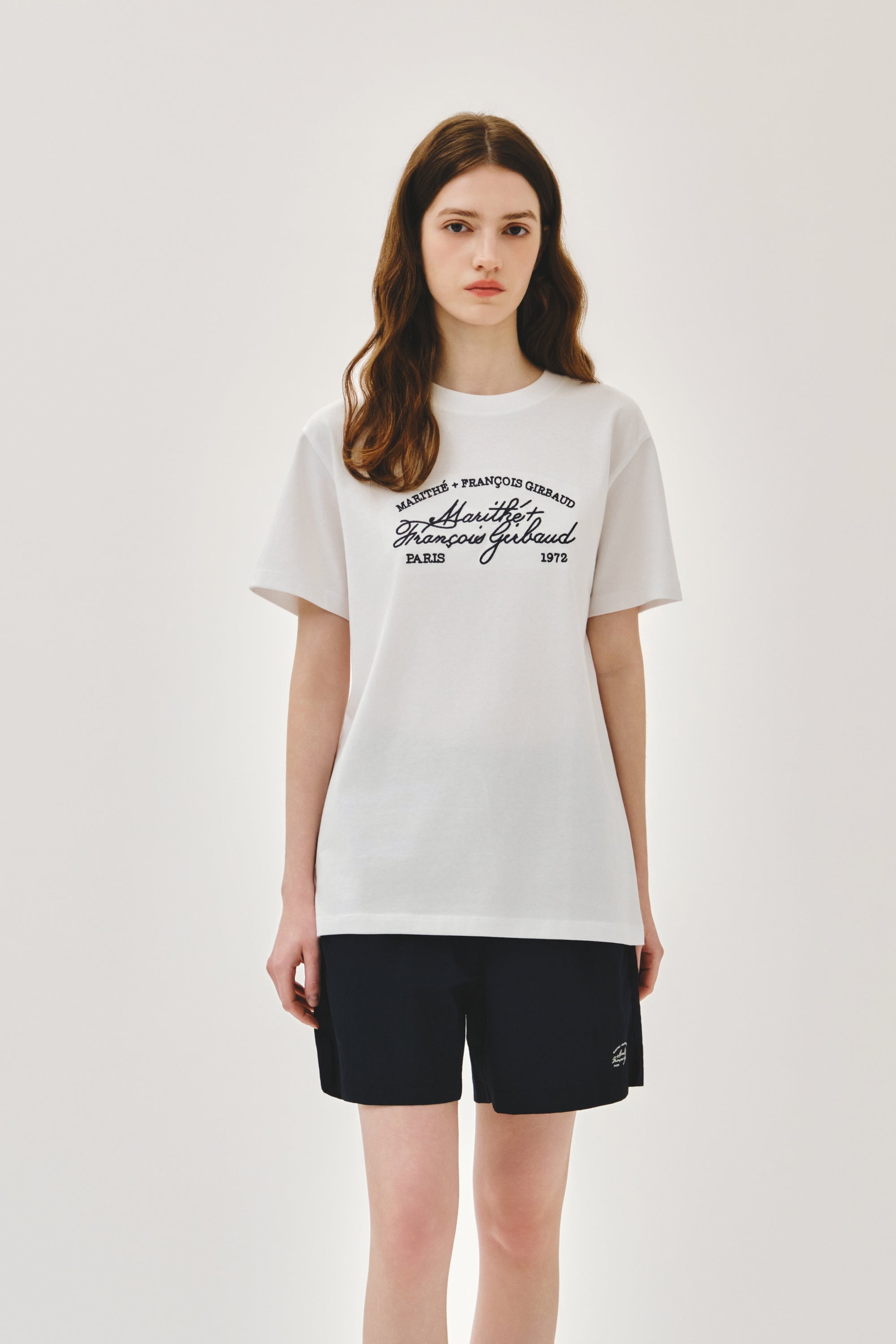 Logo Tee+Nylon Shorts Set-Up White