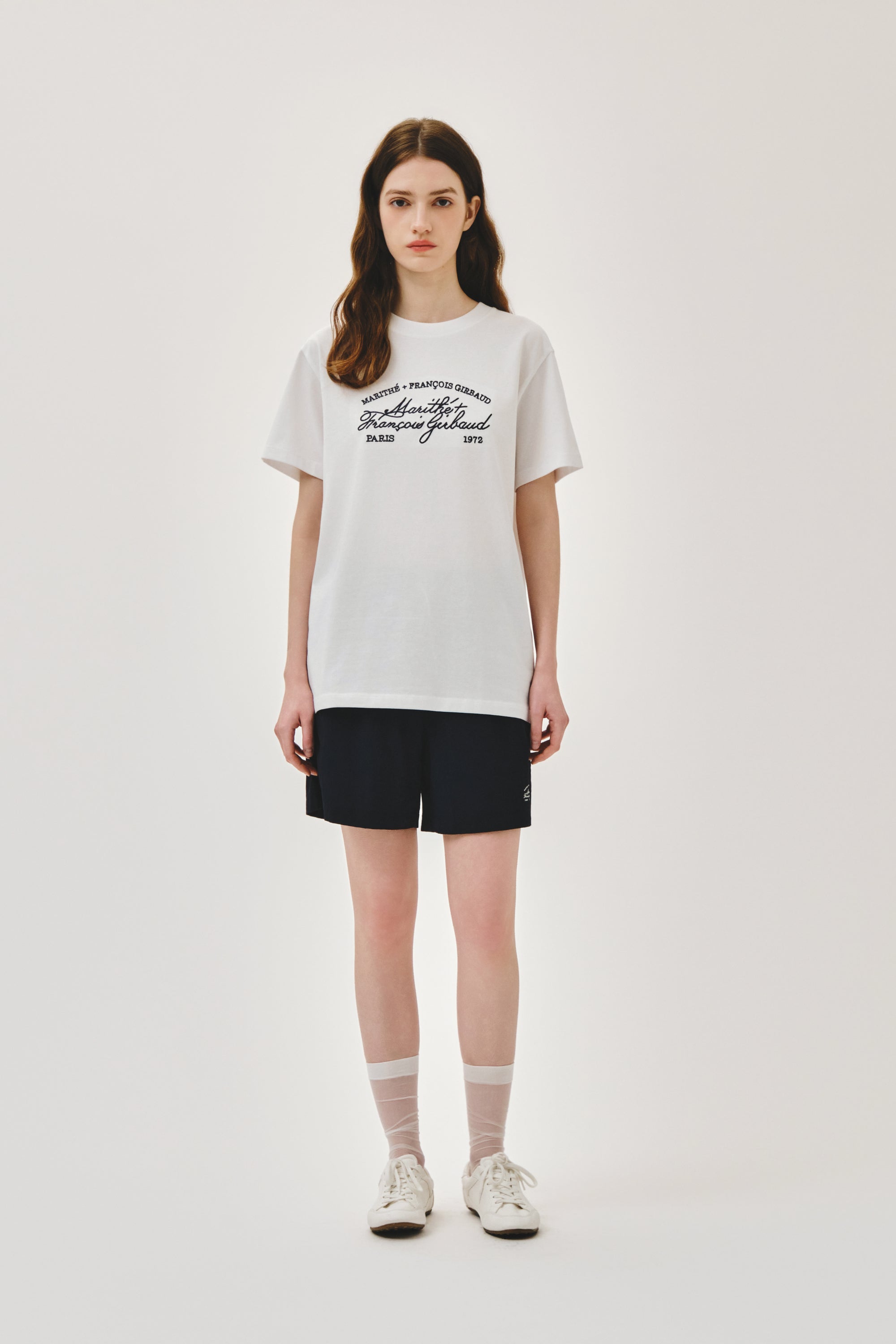 Logo Tee+Nylon Shorts Set-Up White
