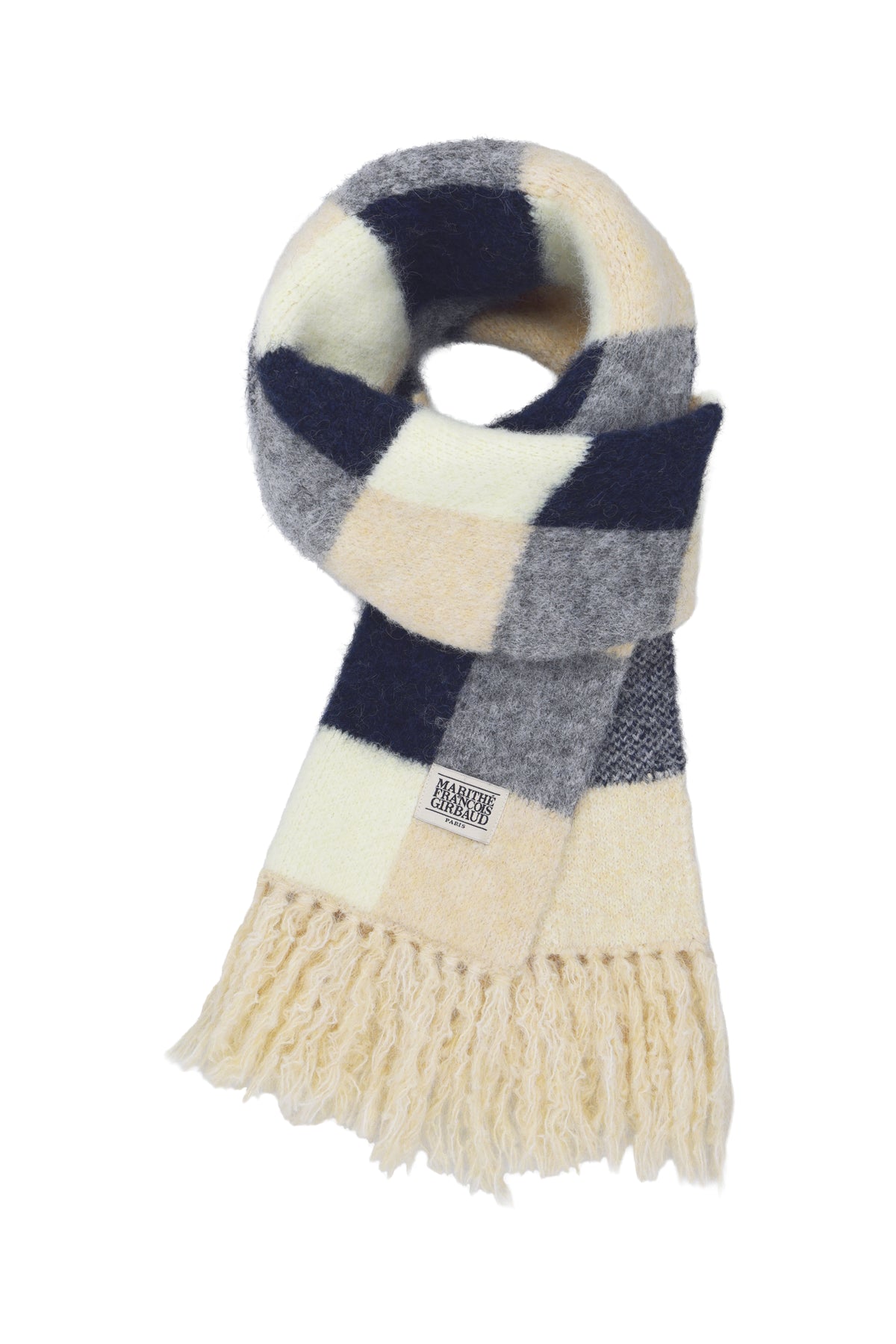 Classic Logo Fuzzy Knit Muffler Beige