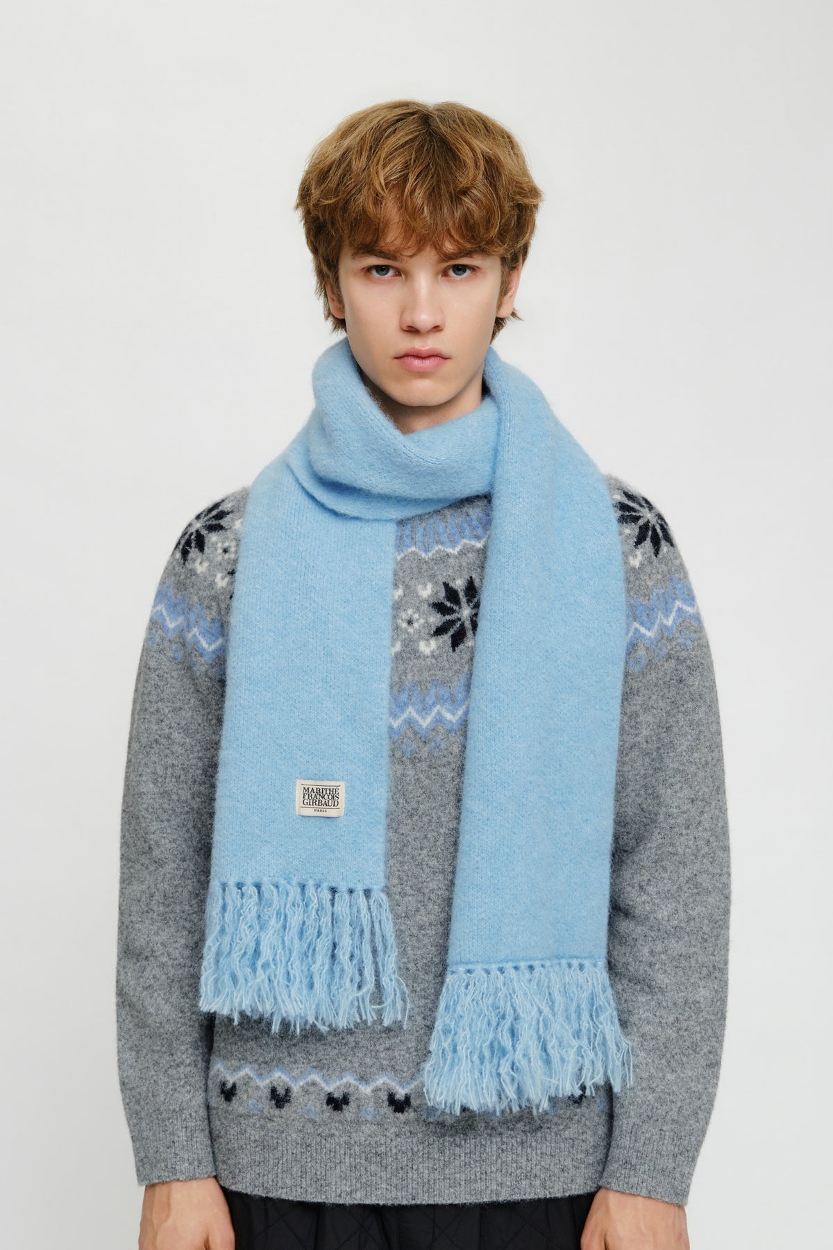 Classic Logo Fuzzy Knit Muffler Mint