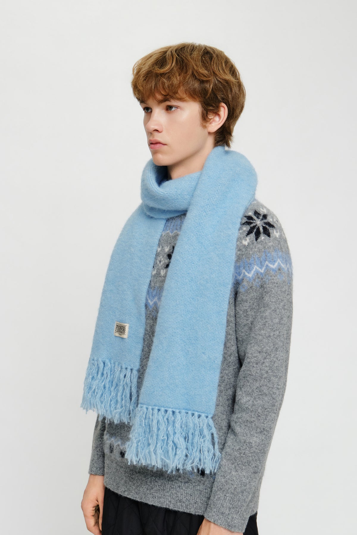 Classic Logo Fuzzy Knit Muffler Mint