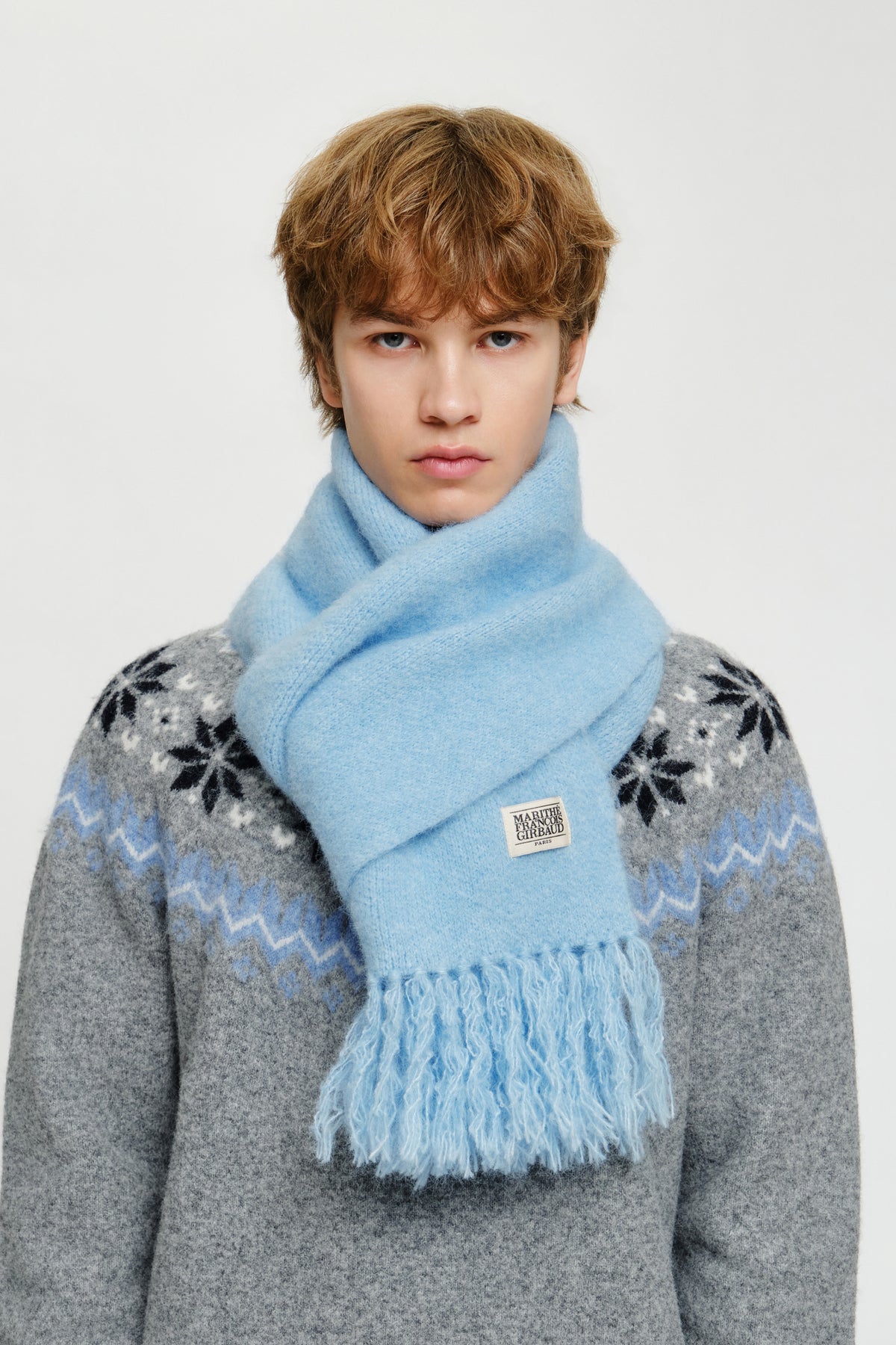 Classic Logo Fuzzy Knit Muffler Mint