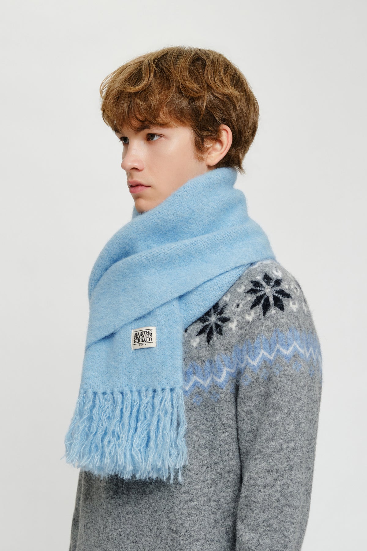 Classic Logo Fuzzy Knit Muffler Mint