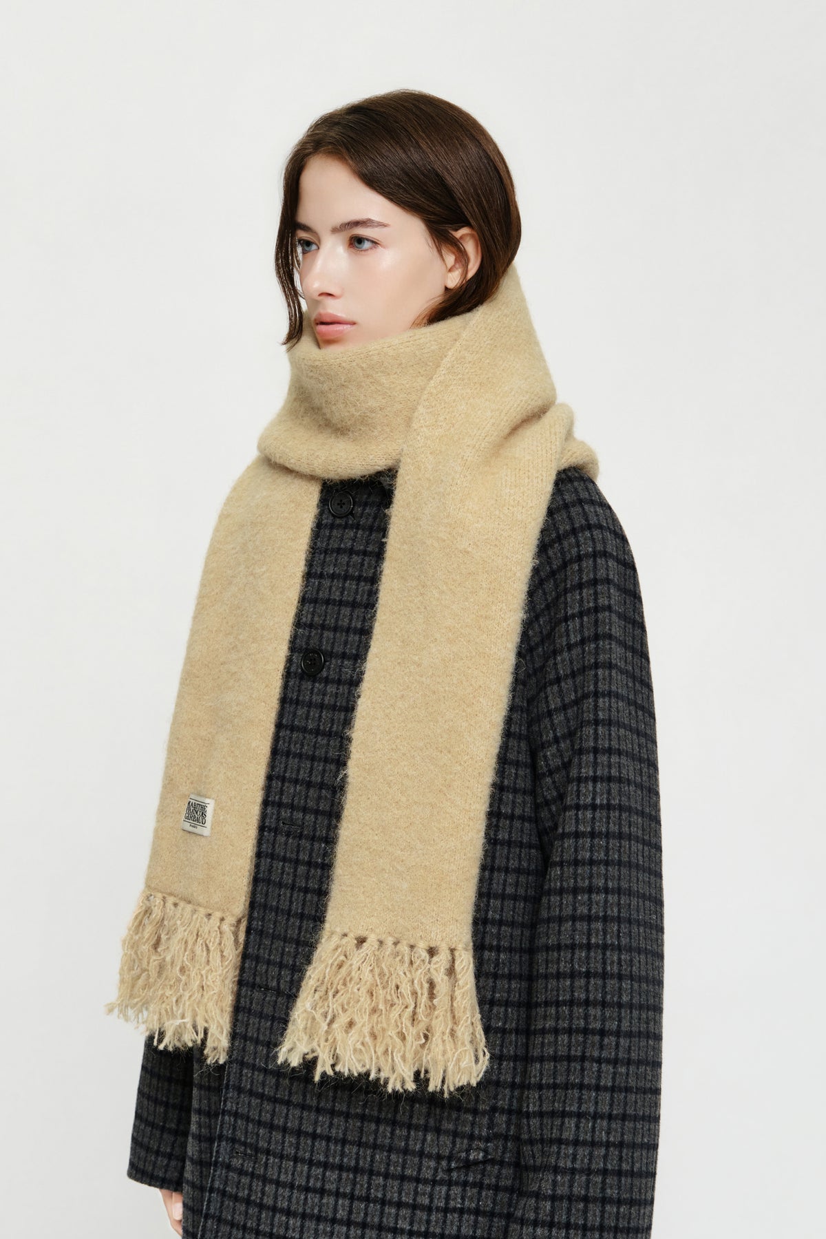 Classic Logo Fuzzy Knit Muffler Light Blue