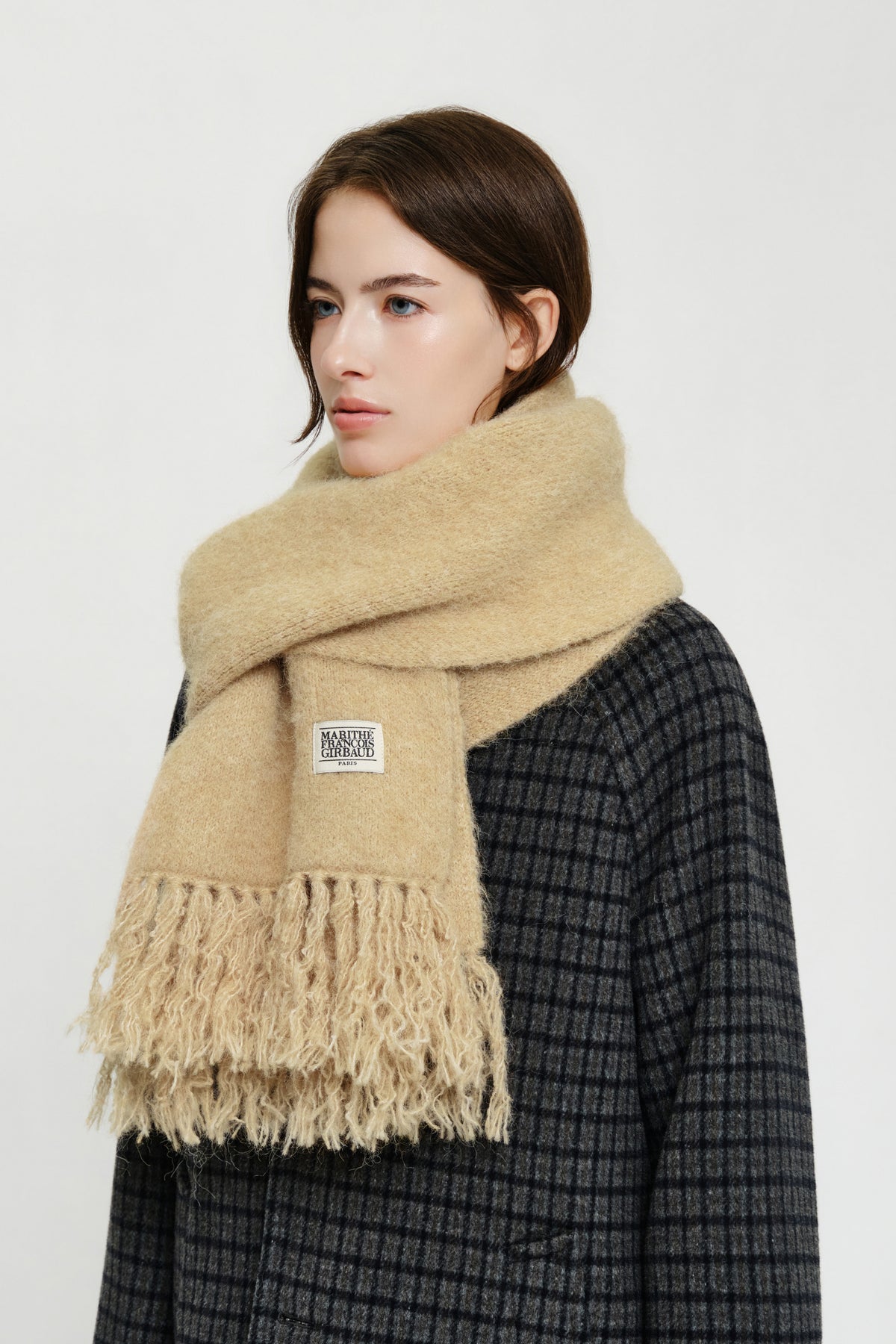 Classic Logo Fuzzy Knit Muffler Light Blue