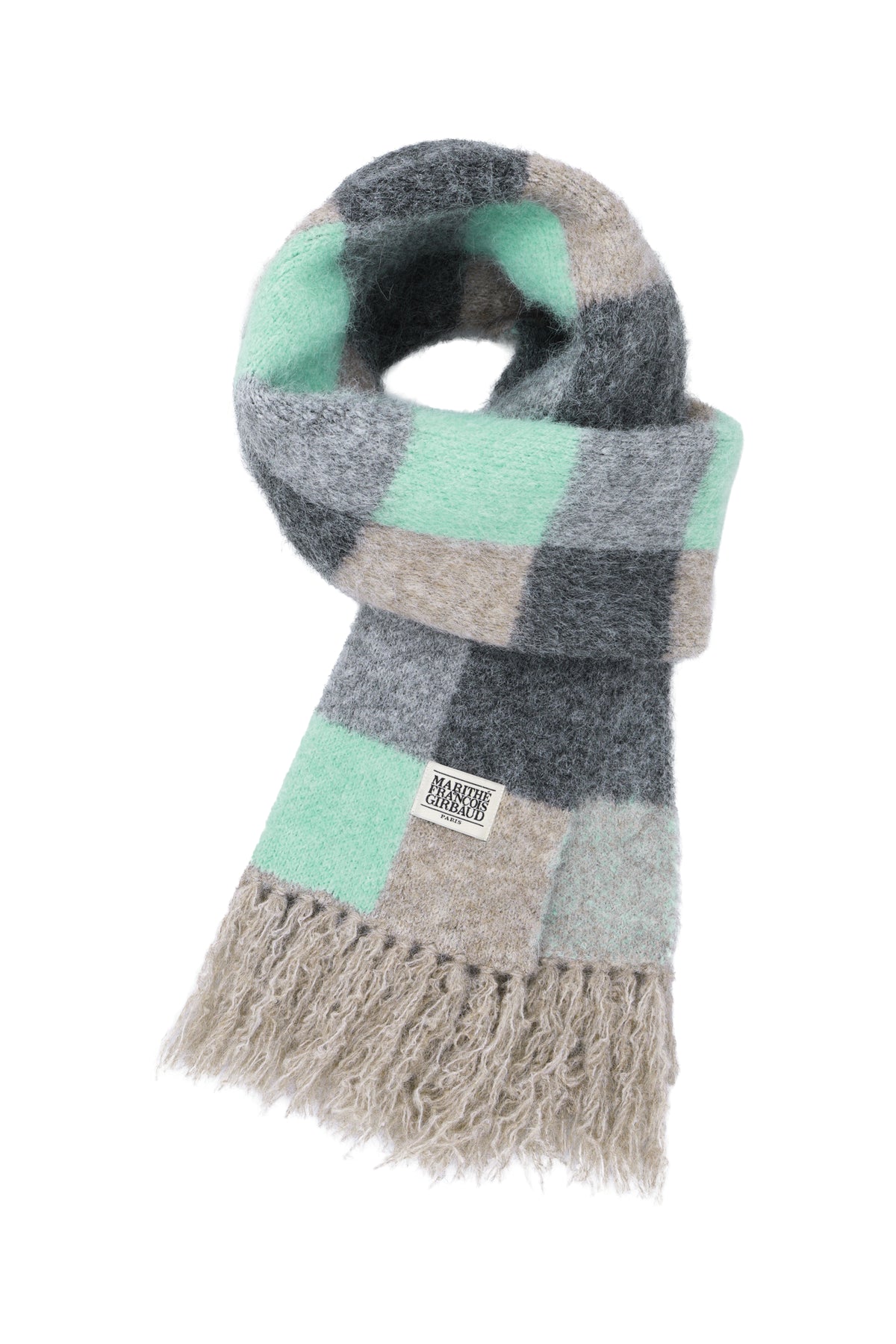Classic Logo Fuzzy Knit Muffler Light Brown