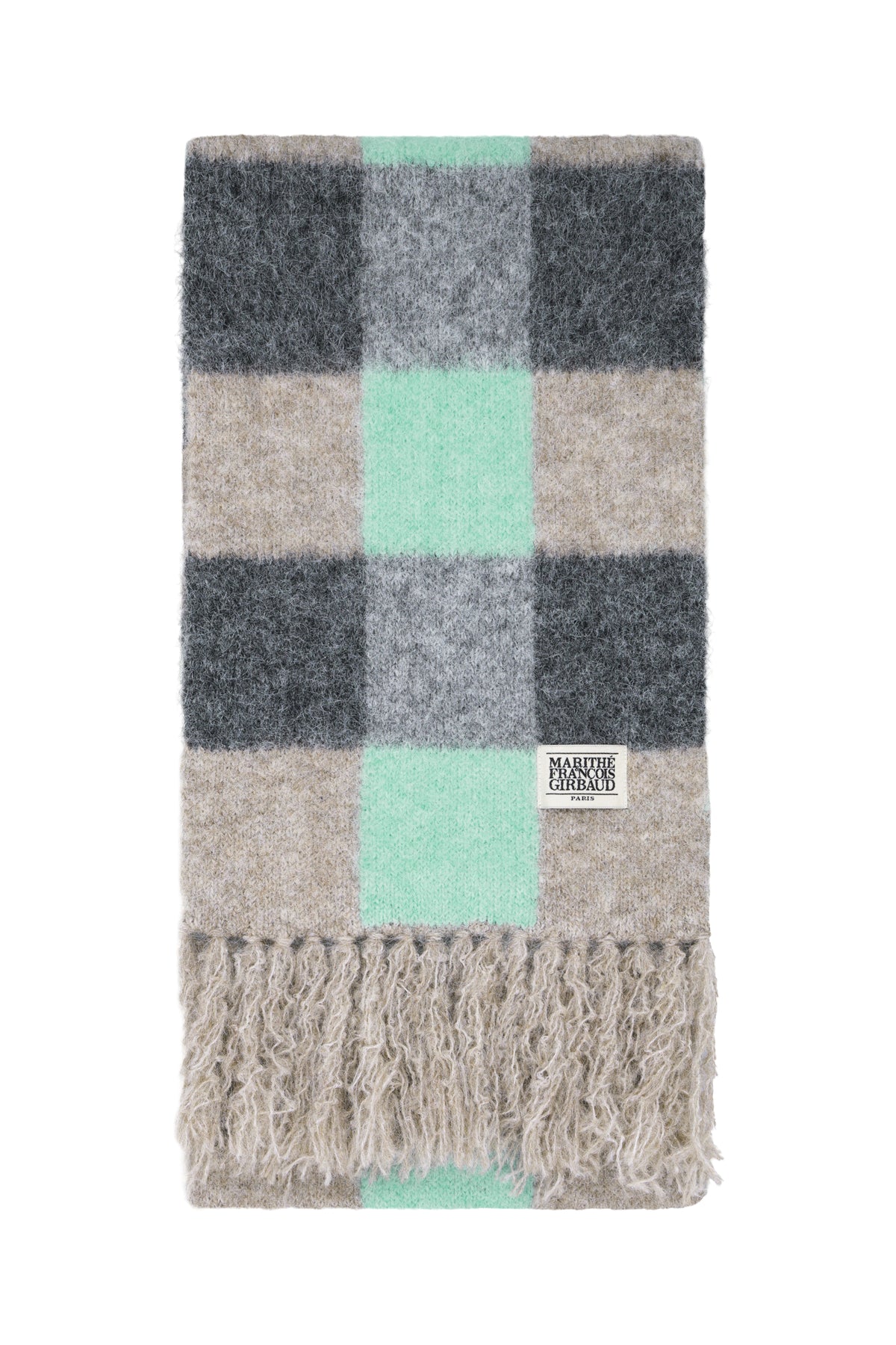 Classic Logo Fuzzy Knit Muffler Light Brown
