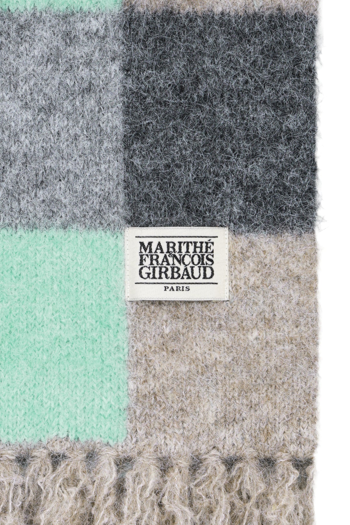 Classic Logo Fuzzy Knit Muffler Light Brown