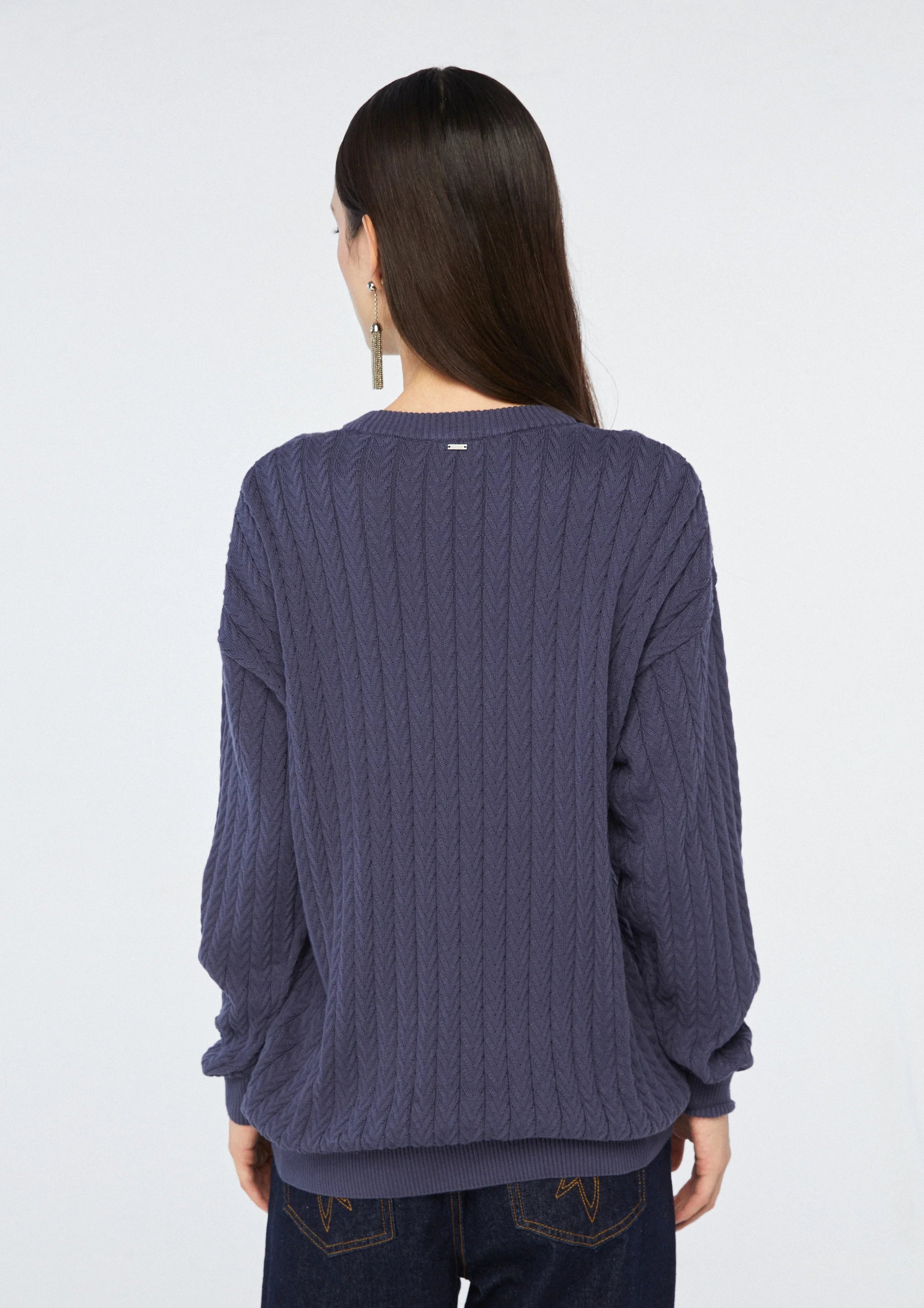Cable Knitted Long Sleeve Pullover