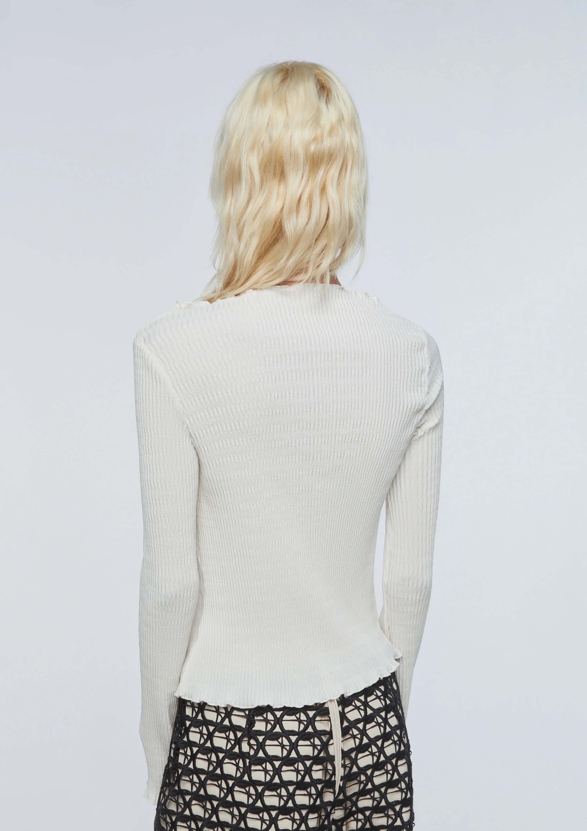 Frill Collar Long Sleeve Top